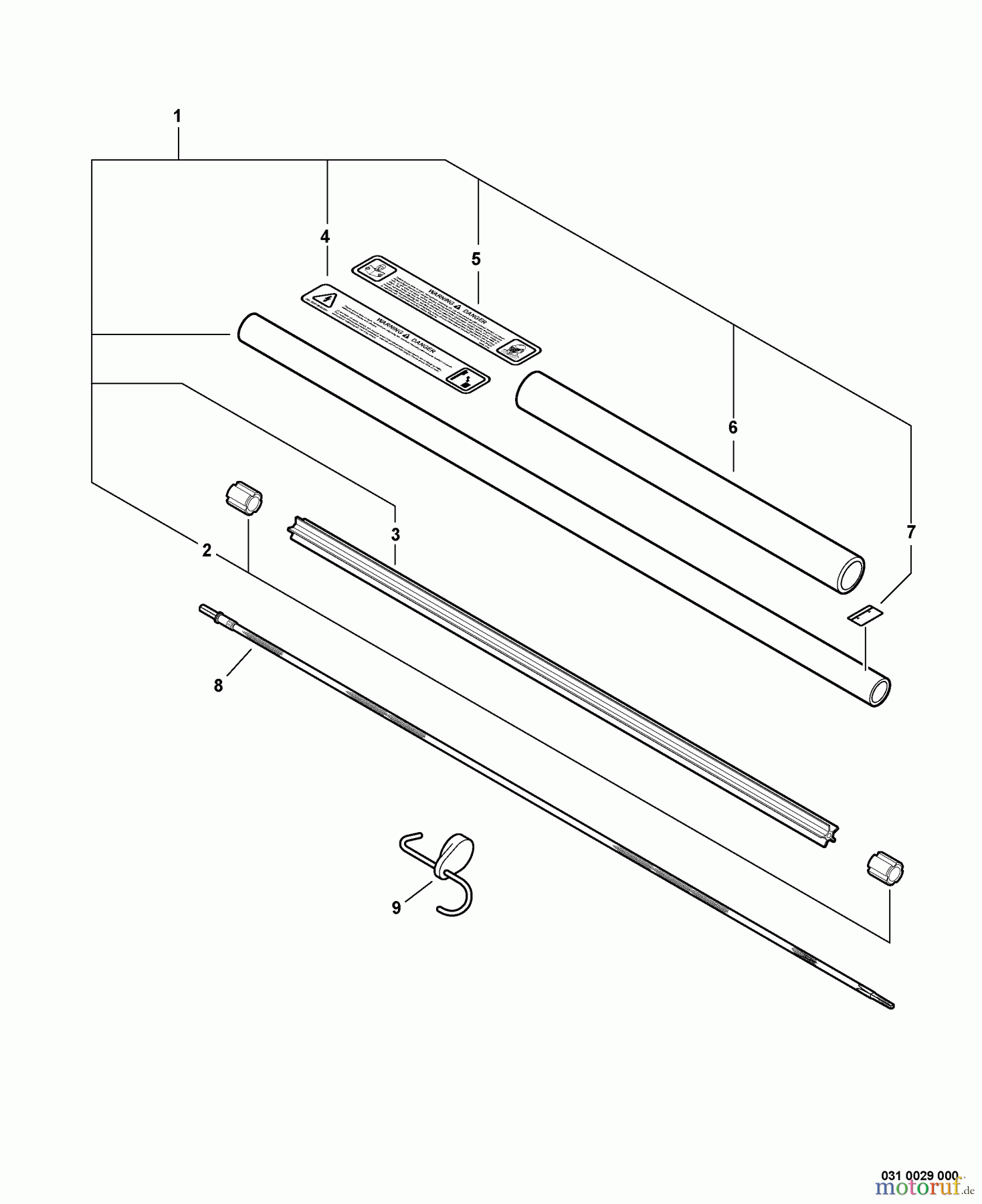  Echo Trimmer Zubehör 99944200485 - Echo Hedge Trimmer Attachment Main Pipe Assembly, Driveshaft