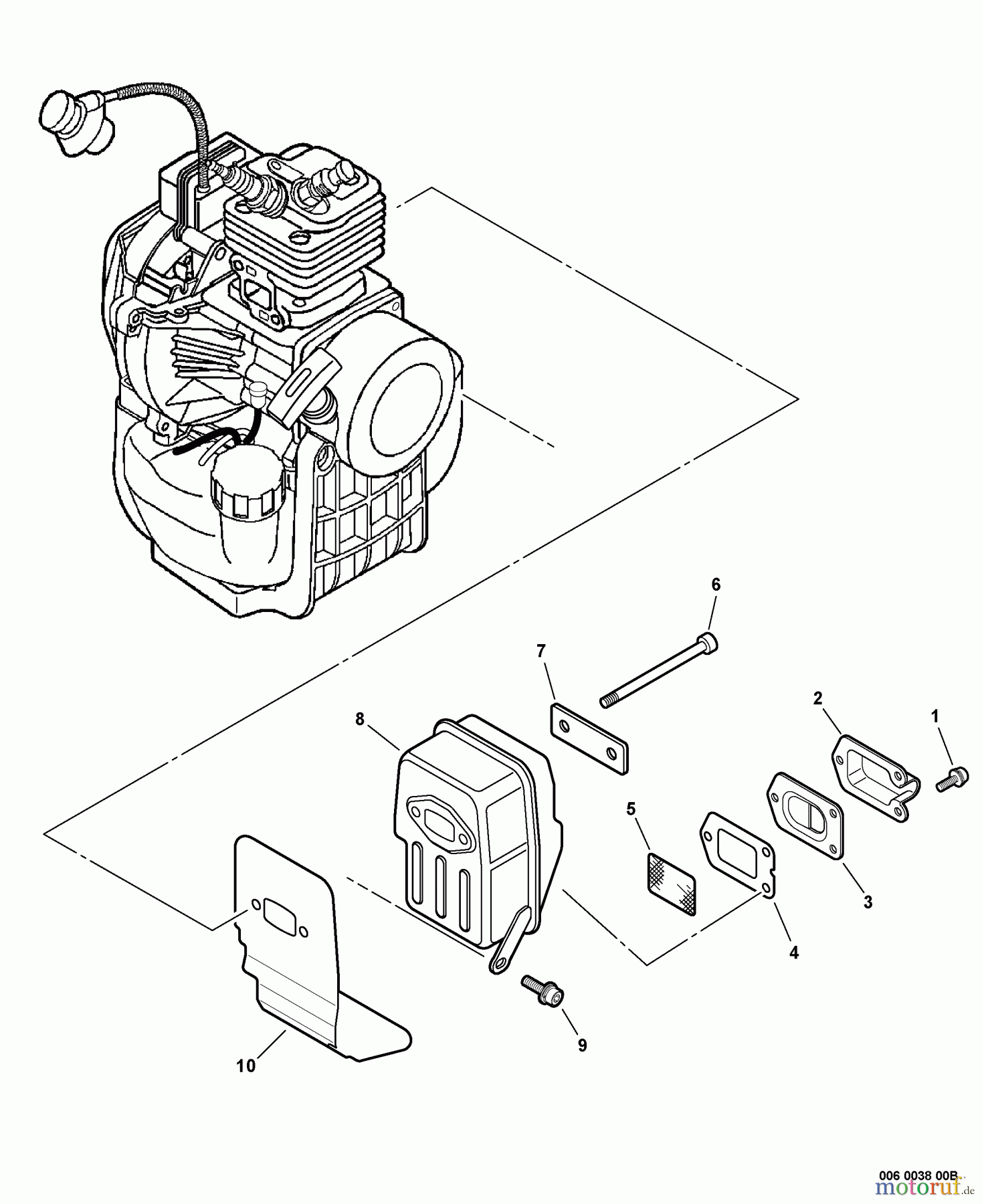  Echo Bohrer / Erdbohrer EA-410 - Echo Earth Auger, S/N: E01904001001 - E01904999999 Exhaust