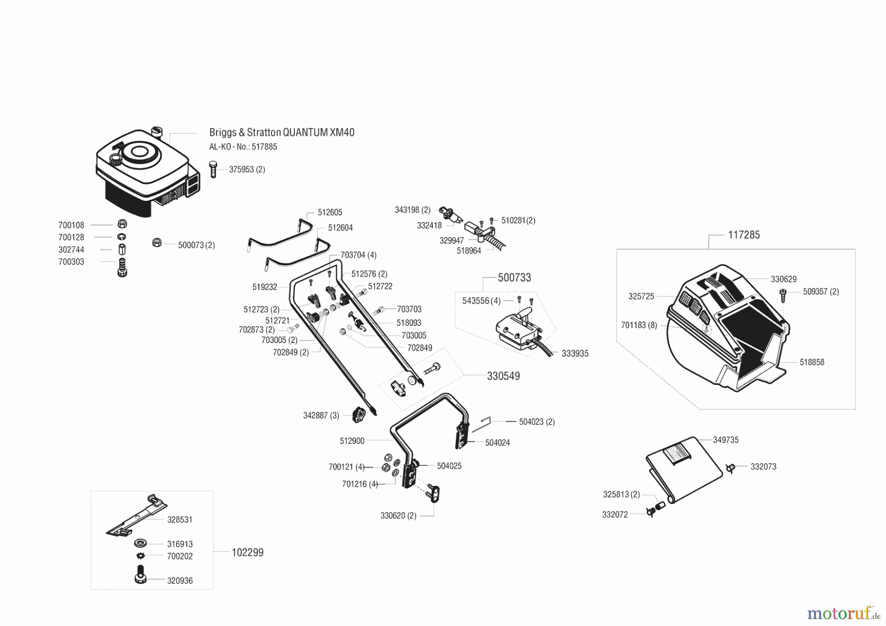  AL-KO Gartentechnik Benzinrasenmäher Turbo Silent HRE 04/1994 - 04/1995 Seite 3