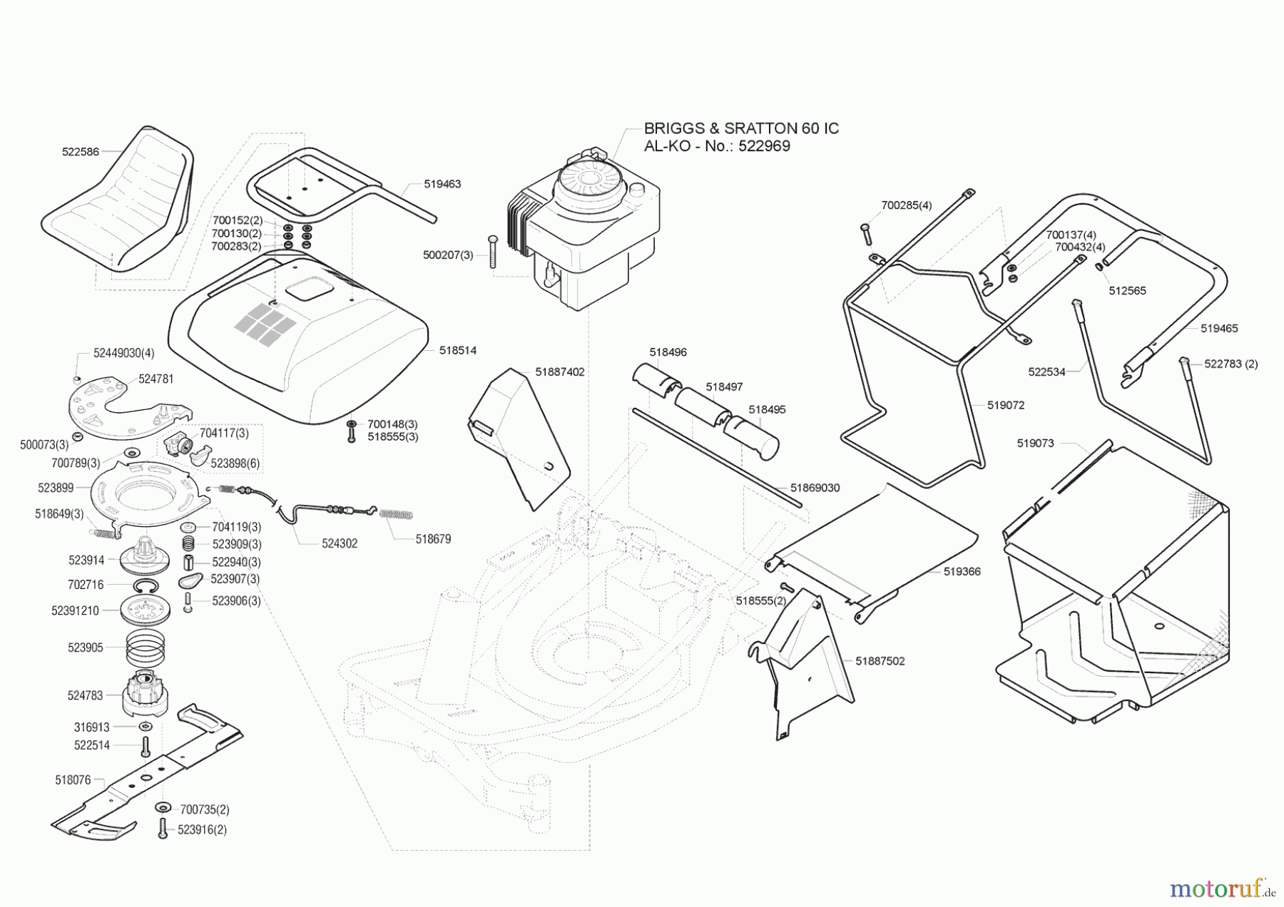  Master Gartentechnik Aufsitzmäher 6-55 ab 11/1997 Seite 3