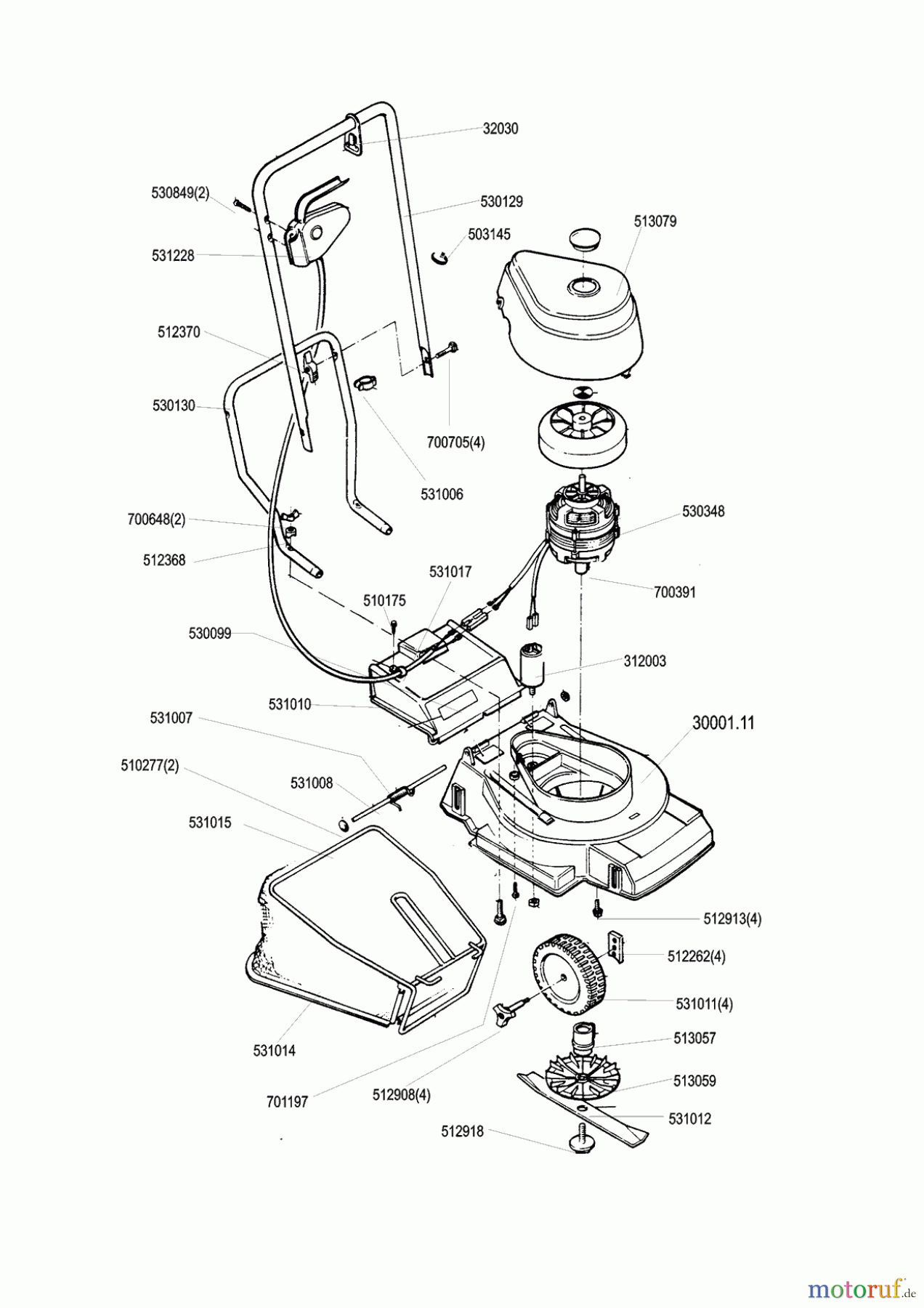  AL-KO Gartentechnik Elektrorasenmäher Baumax 300 E 04/1998 - 03/1999 Seite 1