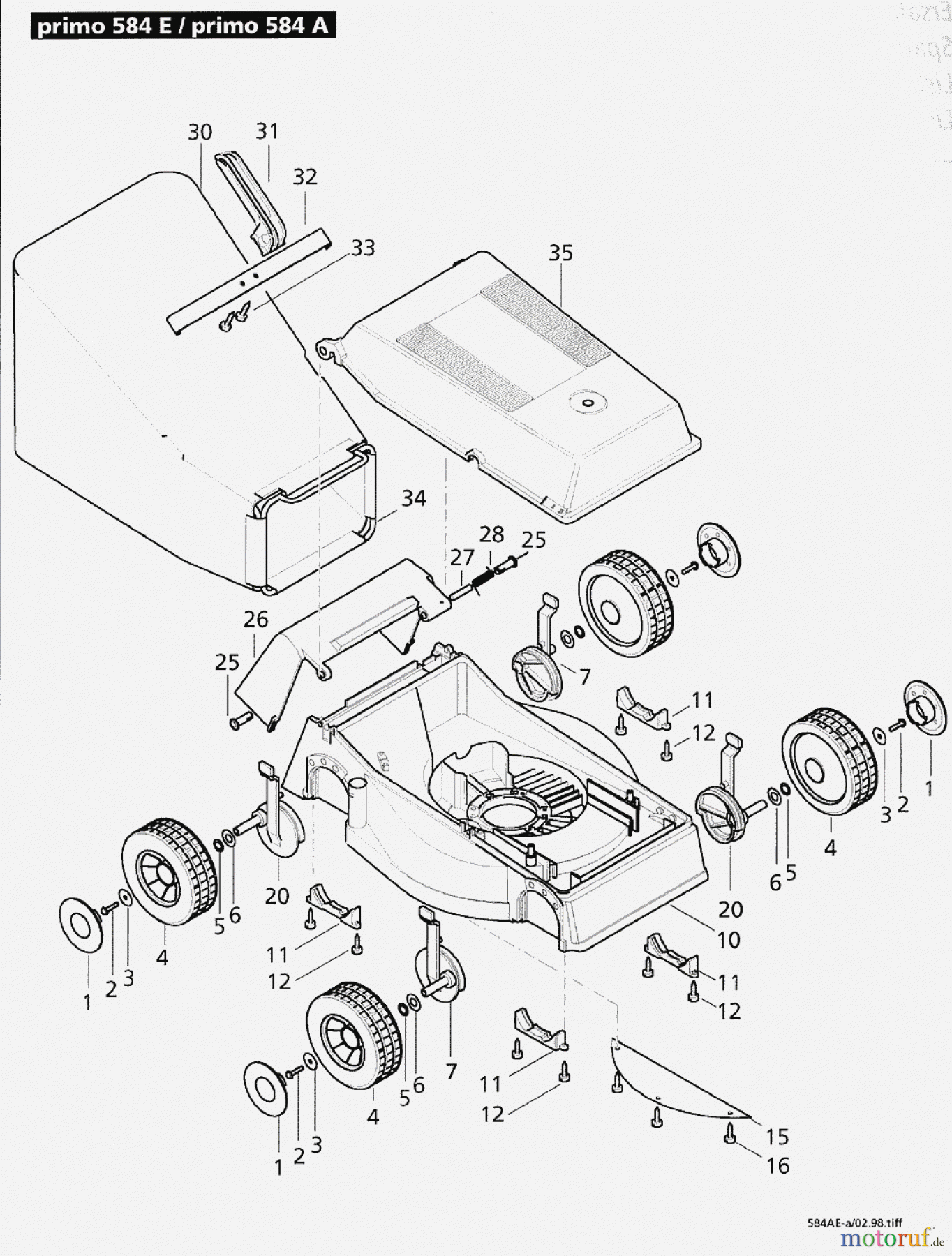  Solo by AL-KO Gartentechnik Elektrorasenmäher Primo 584 / Accu ET 041999  Druck 9 584 710 ab 04/1999 [SN: ET 041999  Druck 9 584 710] Seite 1