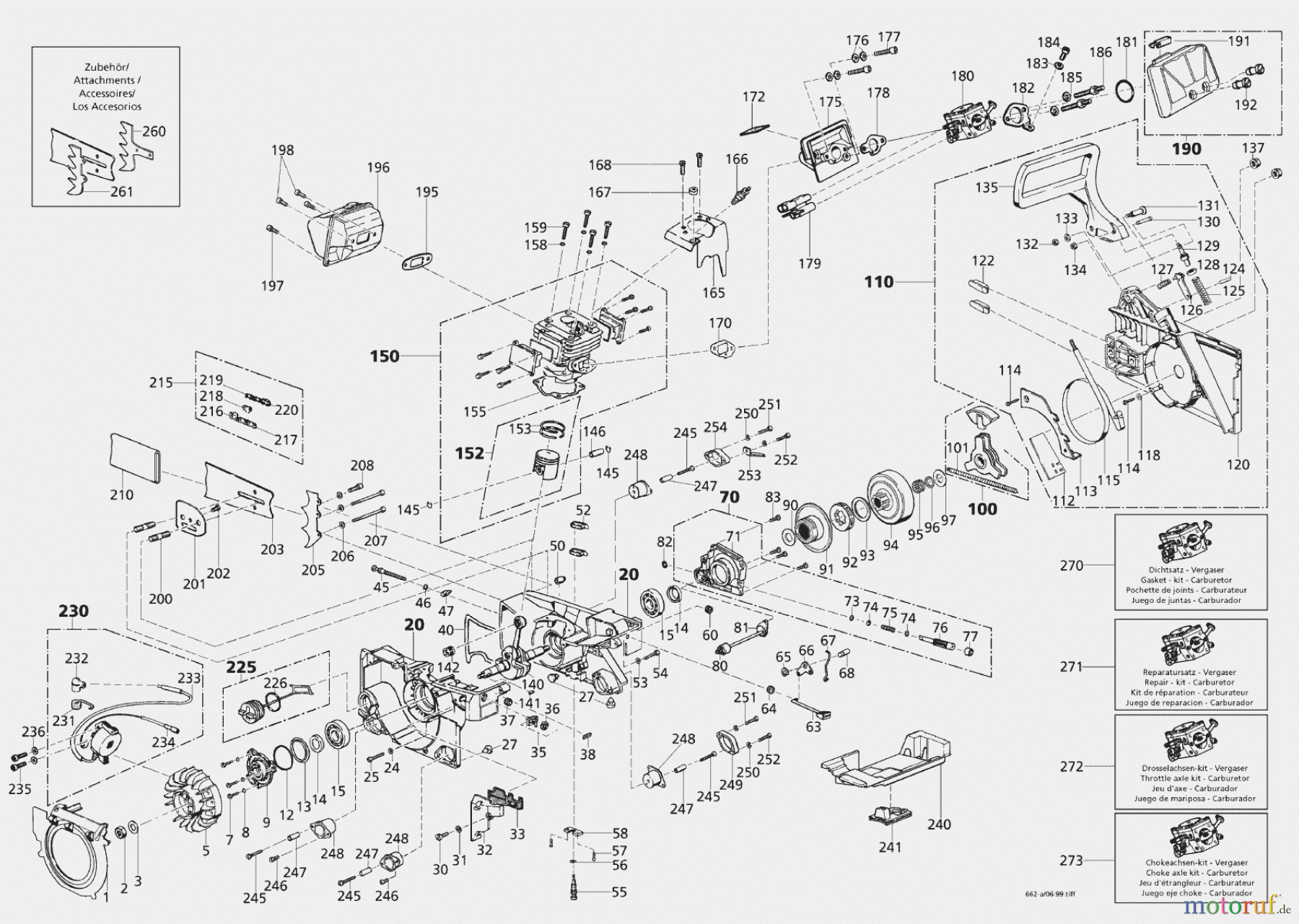  Solo by AL-KO Gartentechnik Kettensägen 667 SP ET 061999 Druck 9 662 712 06/1999 [SN: ET 061999 Druck 9 662 712] Seite 1