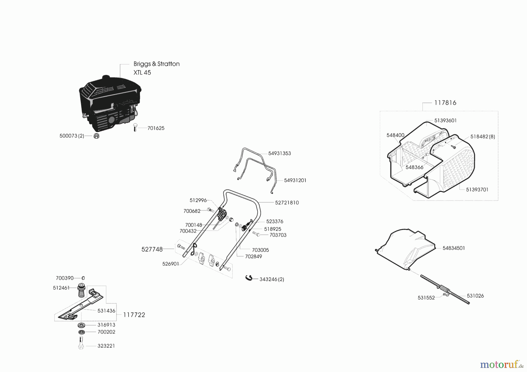  Dehner Gartentechnik Benzinrasenmäher B 47 HZ 01/2001 - 11/2001 Seite 1