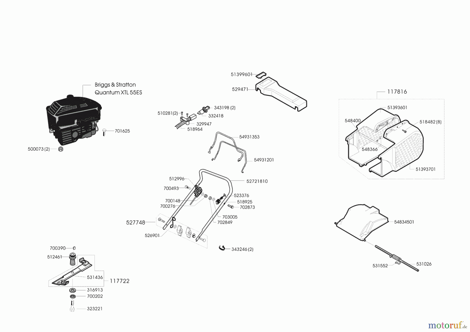  Dehner Gartentechnik Benzinrasenmäher B 47 HESZ 01/2001 - 11/2001 Seite 1