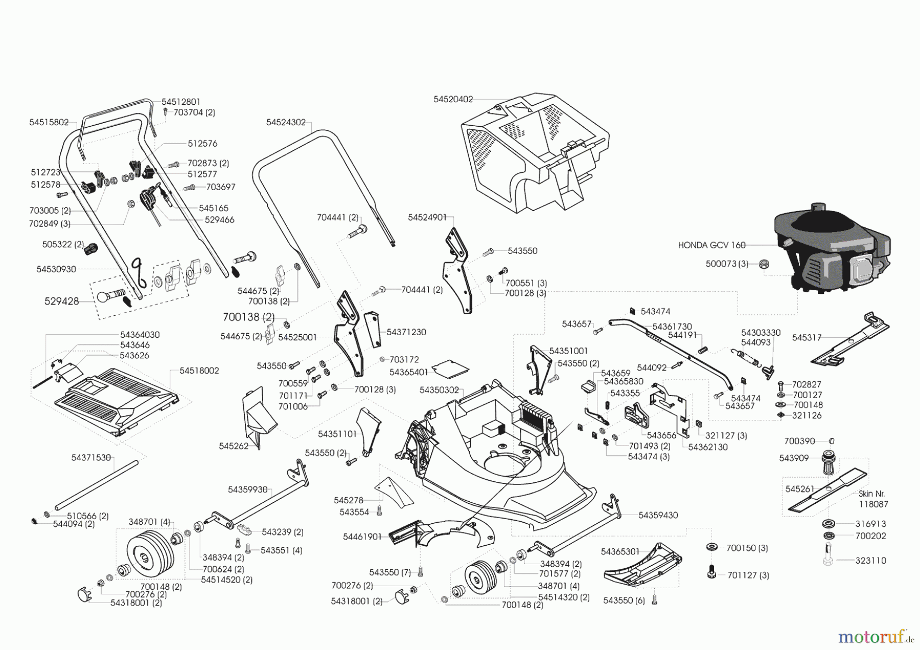  Concord Gartentechnik Benzinrasenmäher 4800 B XXL 01/2001 - 11/2001 Seite 1