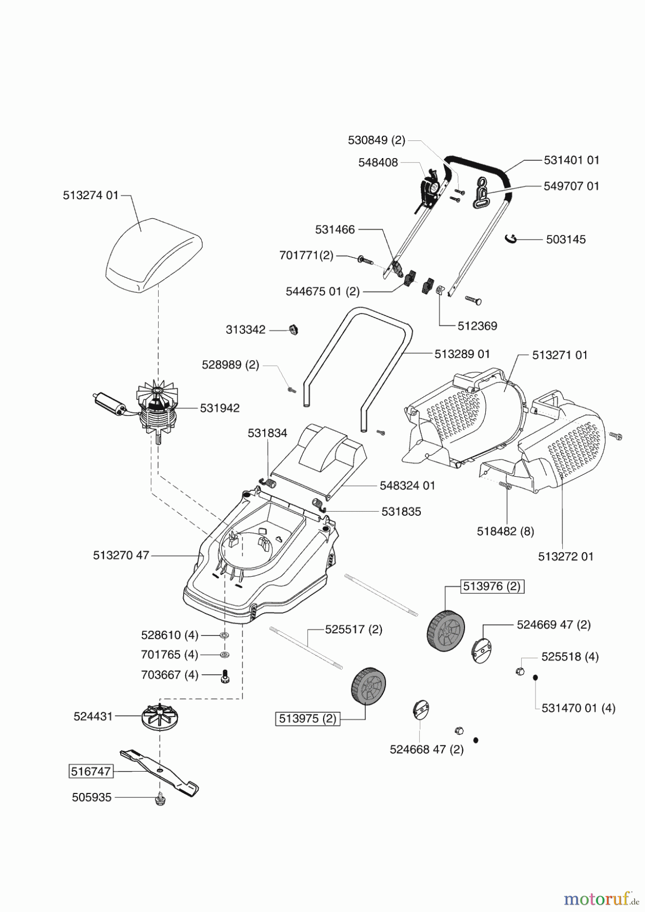  Dehner Gartentechnik Elektrorasenmäher ELO 32 11/2002 - 11/2003 Seite 1