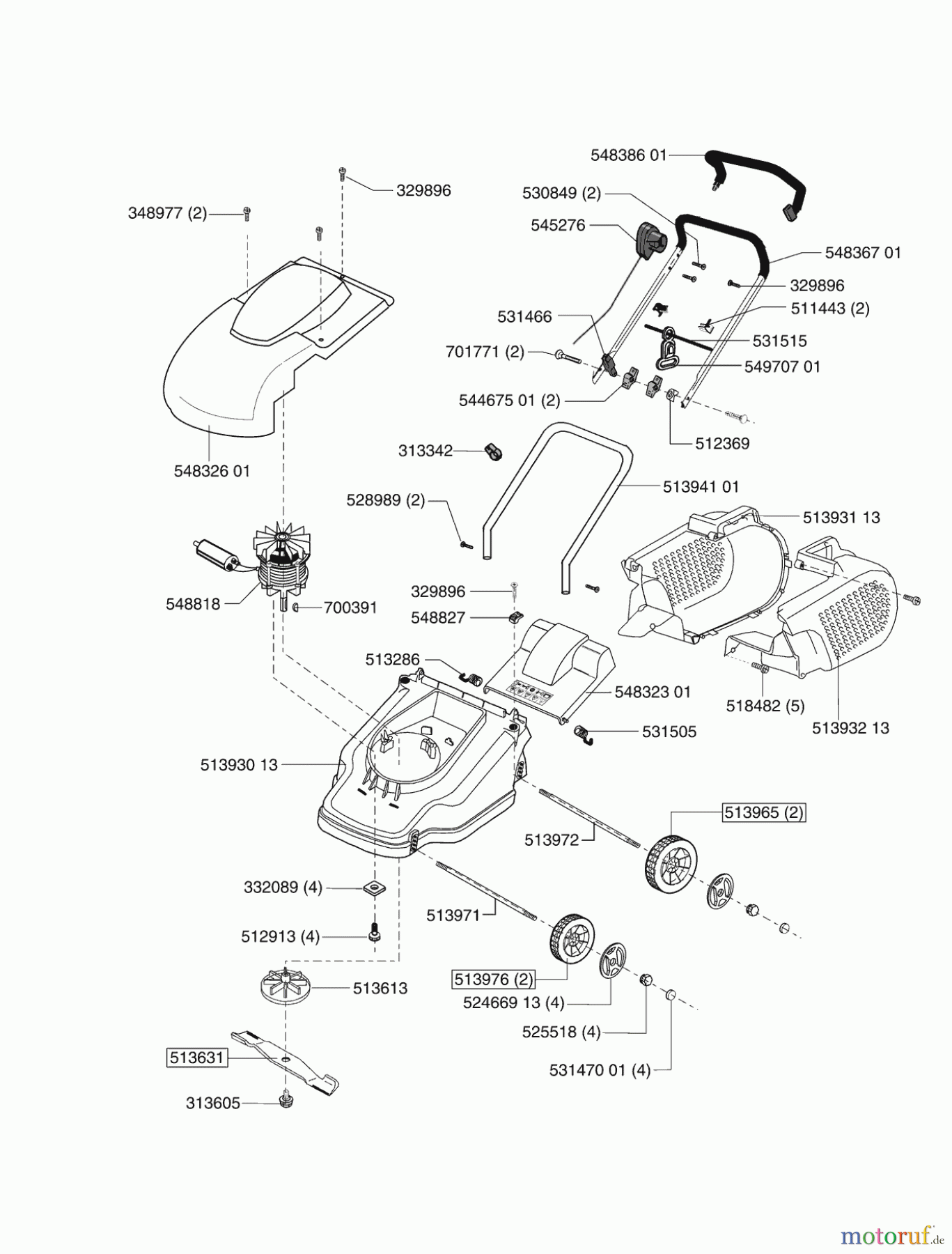  E-Flor Gartentechnik Elektrorasenmäher 1338 E 01/2003 - 11/2005 Seite 1