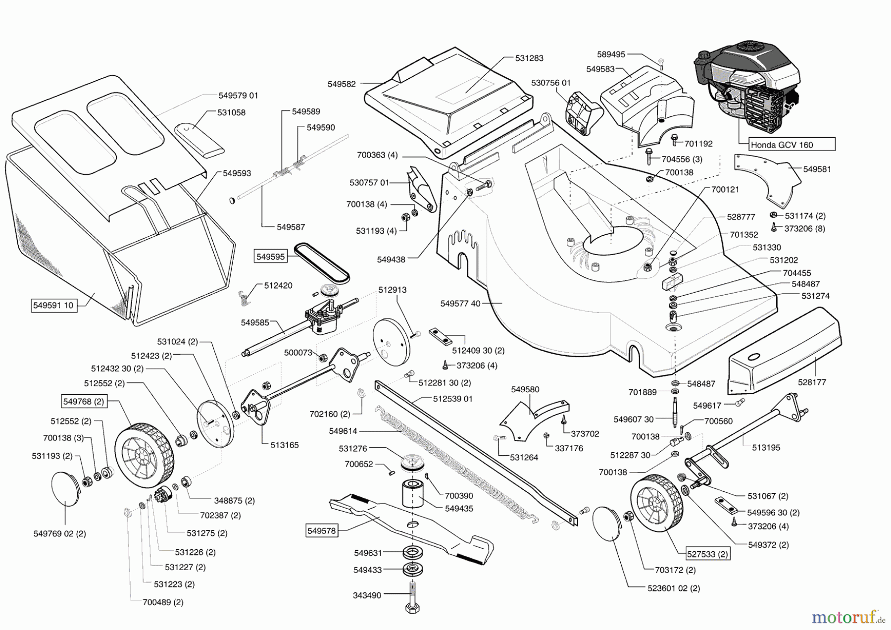  Euro Line Gartentechnik Benzinrasenmäher 5000 HR  10/2003 - 07/2004 Seite 1