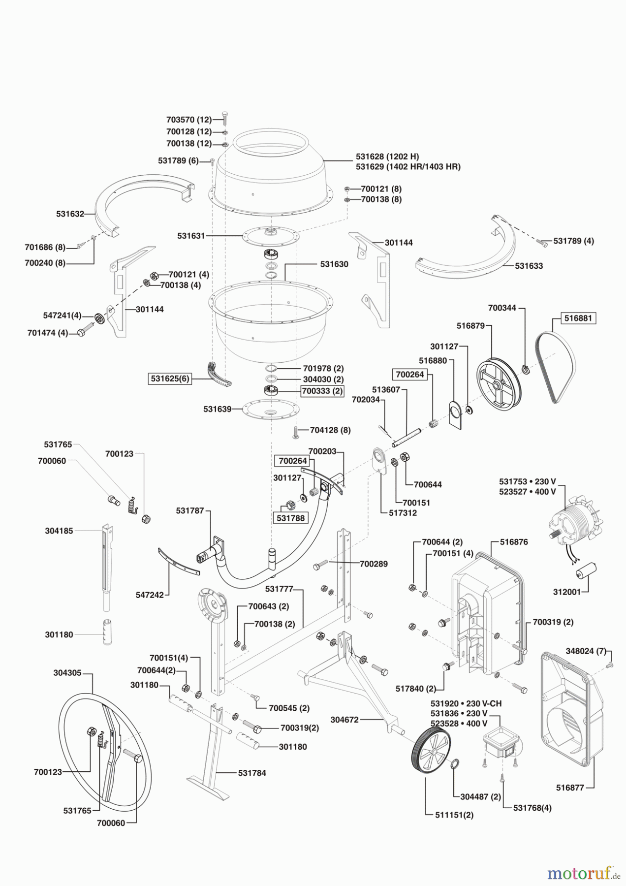  AL-KO Heimwerkertechnik Betonmörtelmaschinen TOP 1403 HR  08/2004 - 09/2005 Seite 1