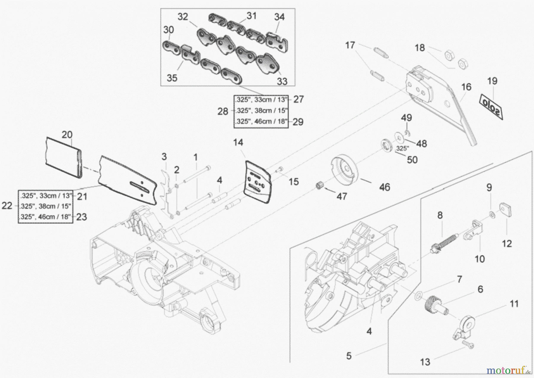  Solo by AL-KO Gartentechnik Kettensägen 651 ET 122006 Druck 9 651 710 02/2006 [SN: ET 122006 Druck 9 651 710] - 03/2009 [SN: ET 032009 Druck 9 651 711] Seite 7