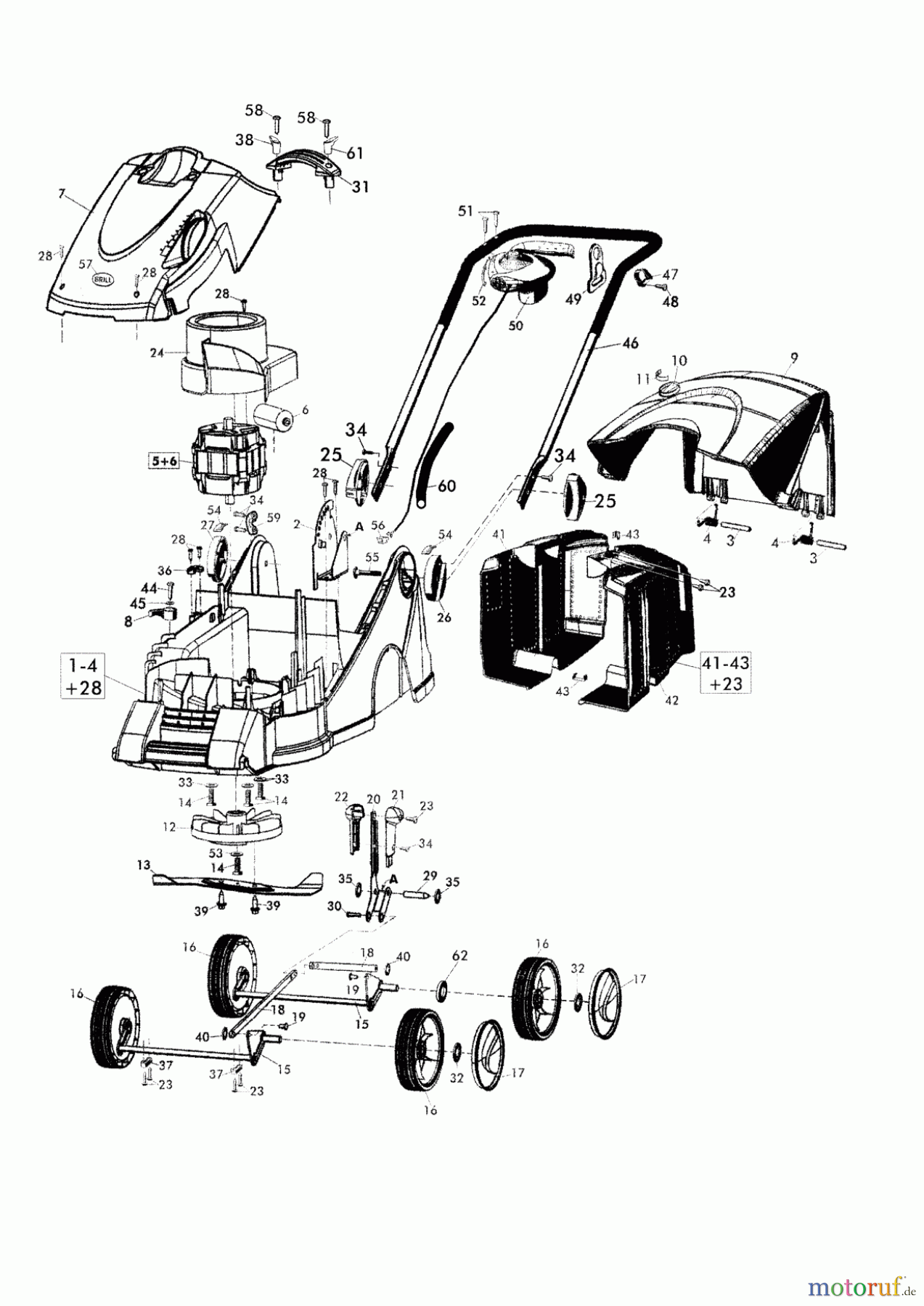  Brill Gartentechnik Elektrorasenmäher Evolution 33 EM  ab 01/2008 Seite 1