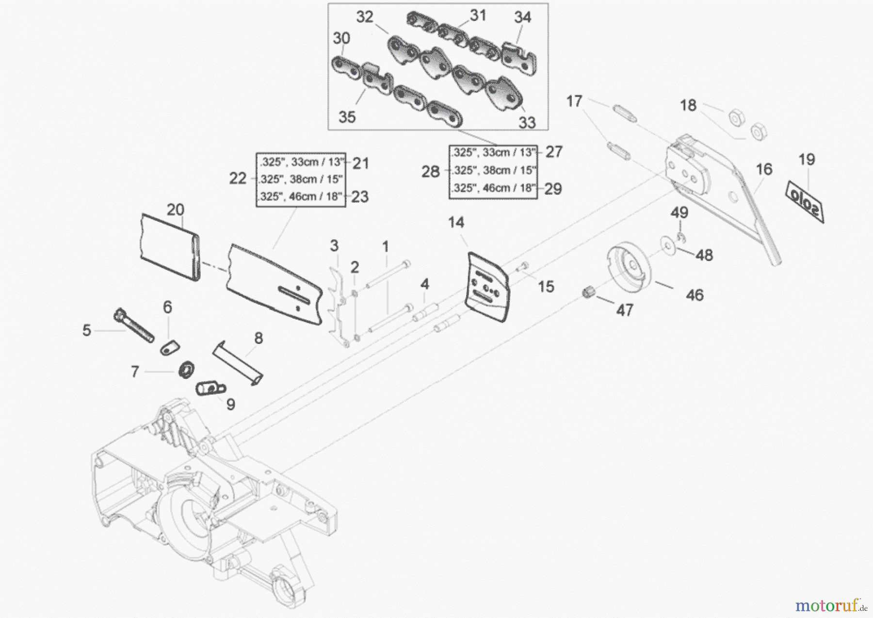  Solo by AL-KO Gartentechnik Kettensägen 651 SP ET 032009 Druck 9 651 751 03/2009 [SN: ET 032009 Druck 9 651 751] - 09/2009 [SN: S.Nr. 2667->; 092009 Druck 9 651 752] Seite 7