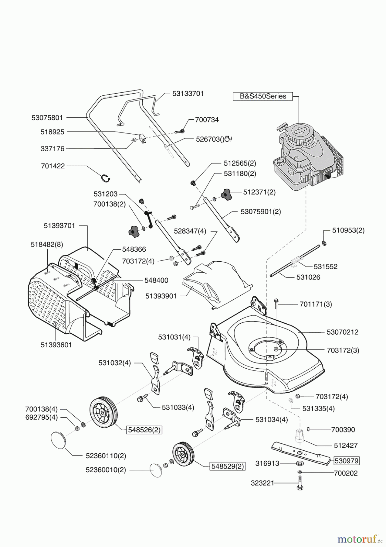  Orion Gartentechnik Benzinrasenmäher 46 B Seite 1