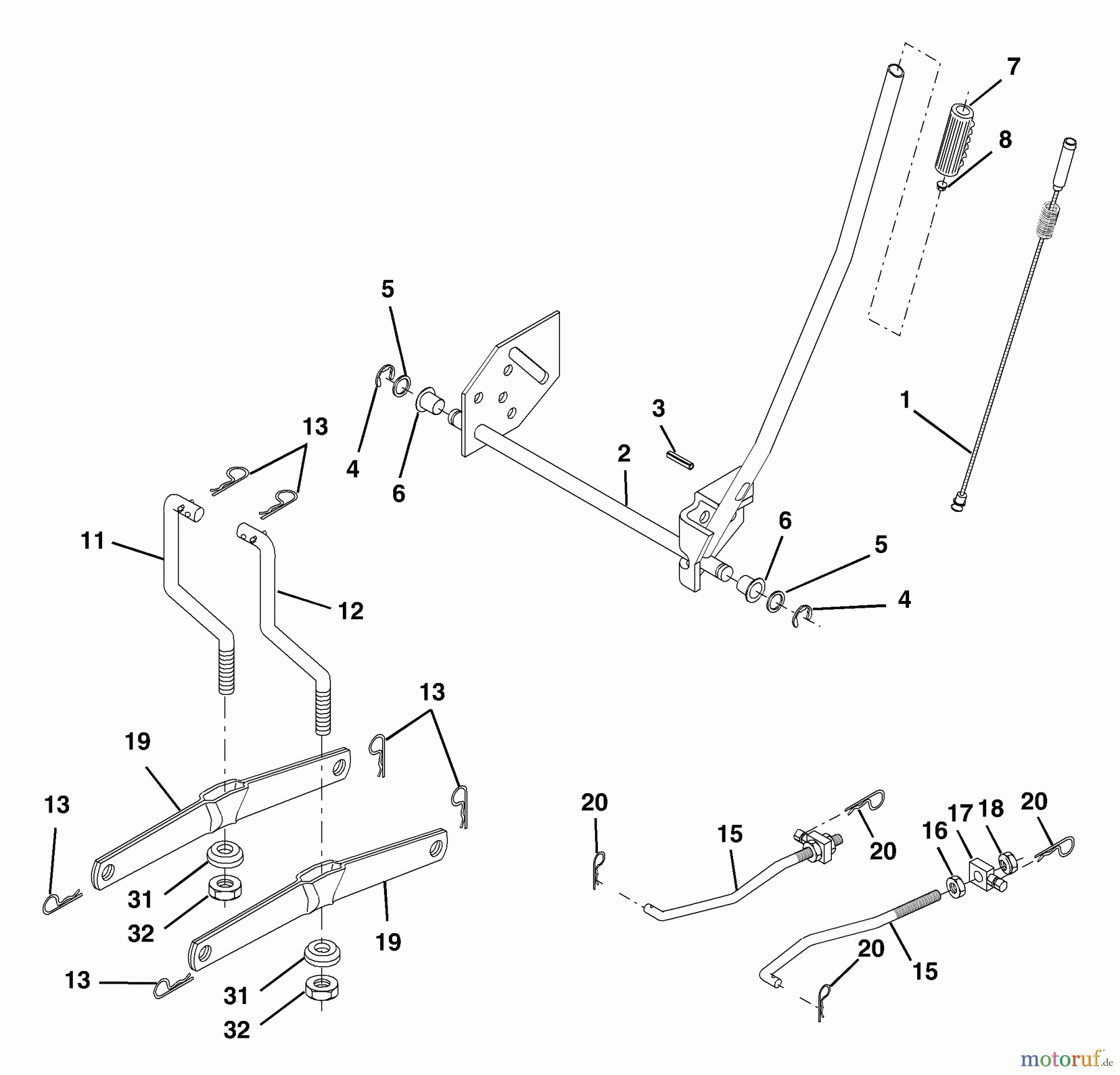  Husqvarna Rasen und Garten Traktoren LTH 2042C (954571953) - Husqvarna Lawn Tractor (2004-03 & After) Mower Lift