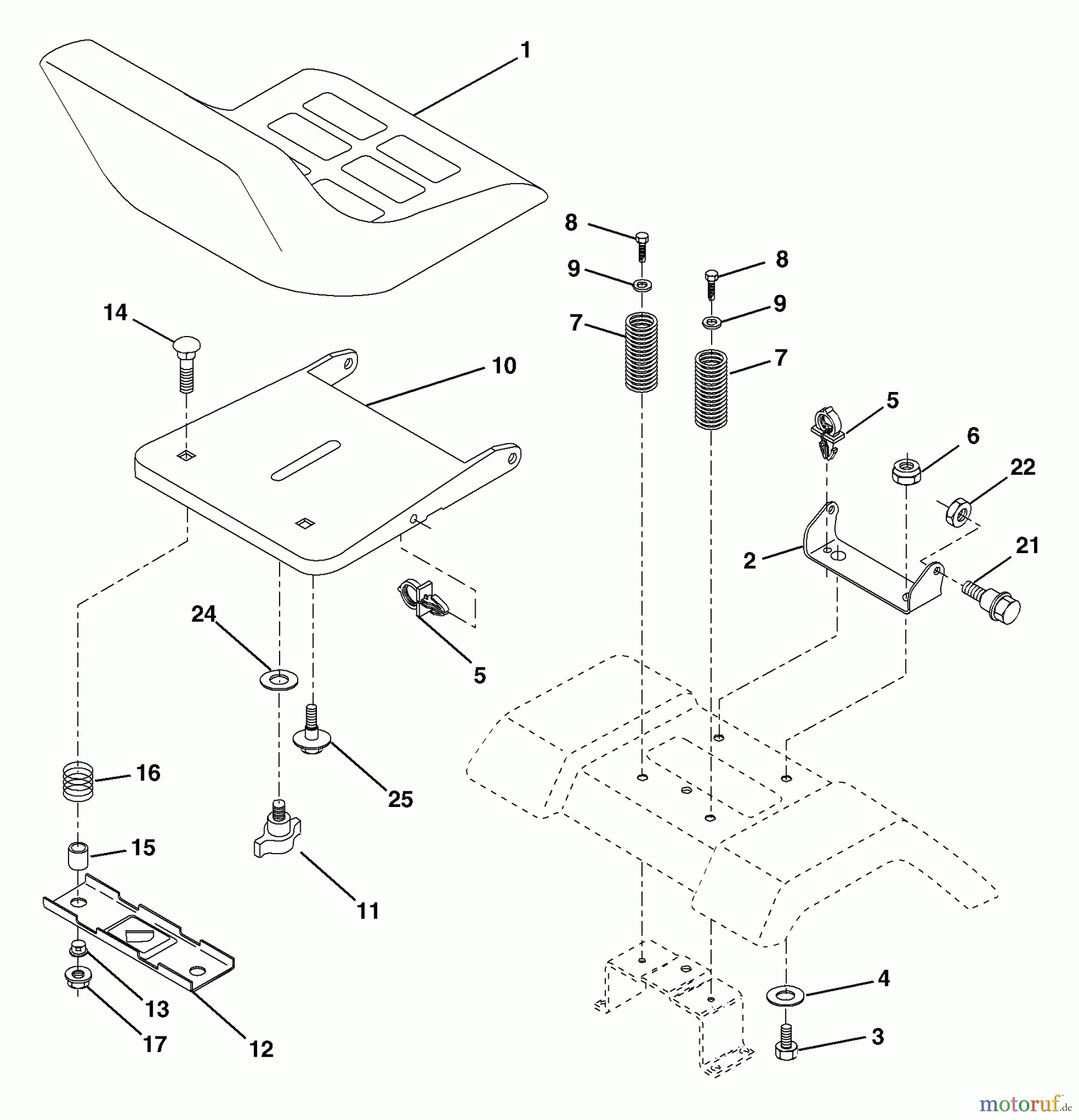  Husqvarna Rasen und Garten Traktoren LTH 2042C (954571953) - Husqvarna Lawn Tractor (2004-03 & After) Seat Assembly