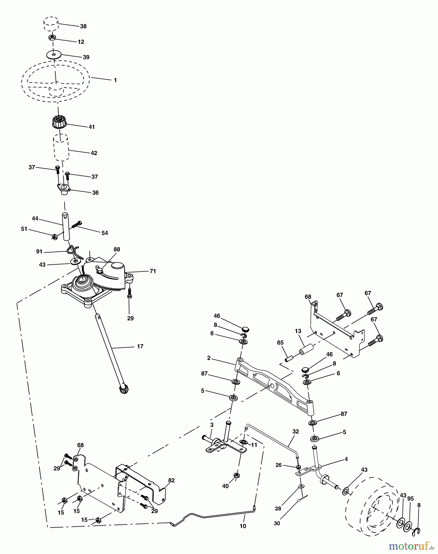  Husqvarna Rasen und Garten Traktoren LTH 2042C (954571953) - Husqvarna Lawn Tractor (2004-03 & After) Steering Assembly