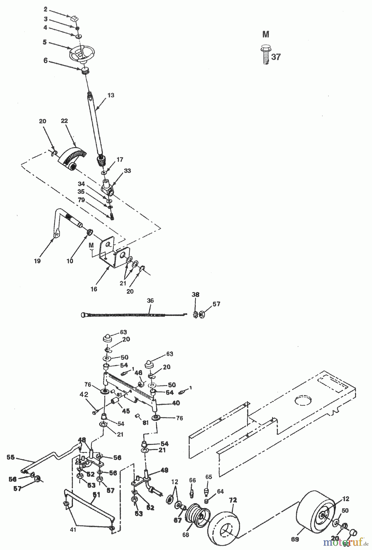  Husqvarna Rasen und Garten Traktoren WP 18H44A - Winston Pro Yard Tractor (1992-02 & After) Steering And Front Axle