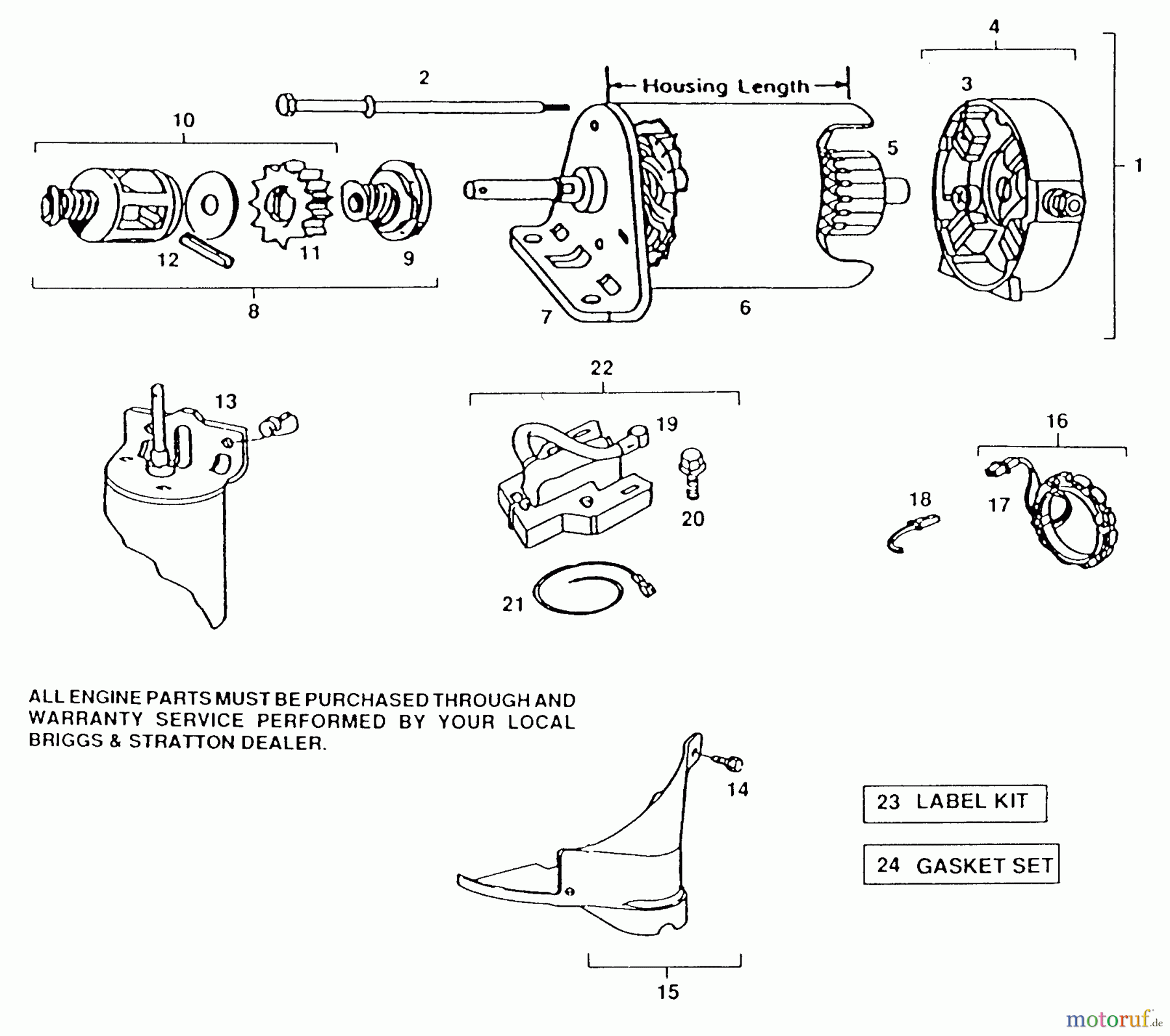  Husqvarna Rasen und Garten Traktoren YT 120 (954000061) - Husqvarna Yard Tractor (1990-01 & After) Engine B&S Model 281707, Type 0412-01 (Part 3)