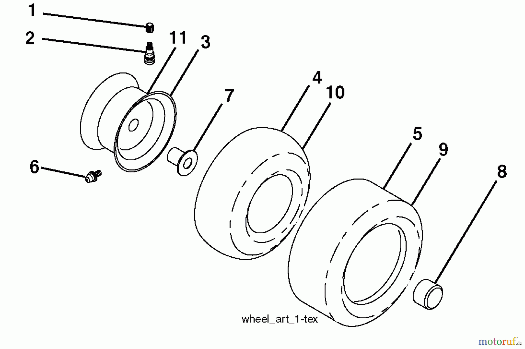  Husqvarna Rasen und Garten Traktoren YT 16542 (96043002406) - Husqvarna Yard Tractor (2009-04 & After) Wheels and Tires