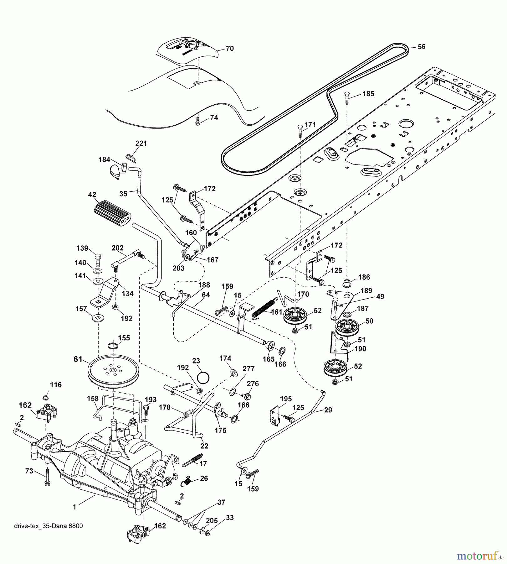  Husqvarna Rasen und Garten Traktoren YT 16542T (96043002402) - Husqvarna Yard Tractor (2007-02 & After) Drive