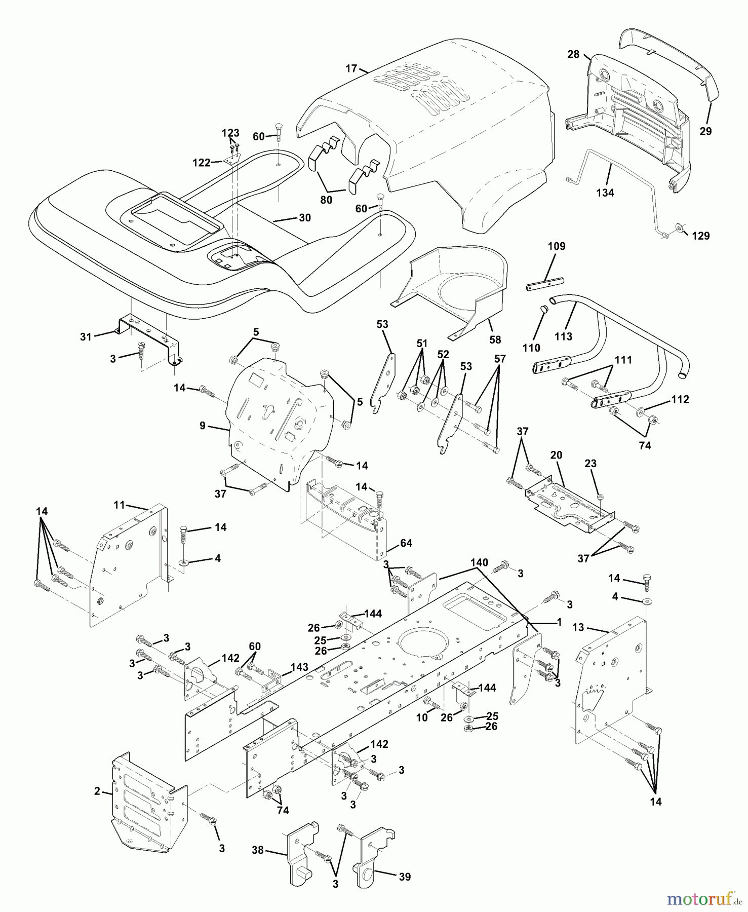  Husqvarna Rasen und Garten Traktoren YT 180 (954140009A) - Husqvarna Yard Tractor (1997-01 & After) Chassis And Enclosures