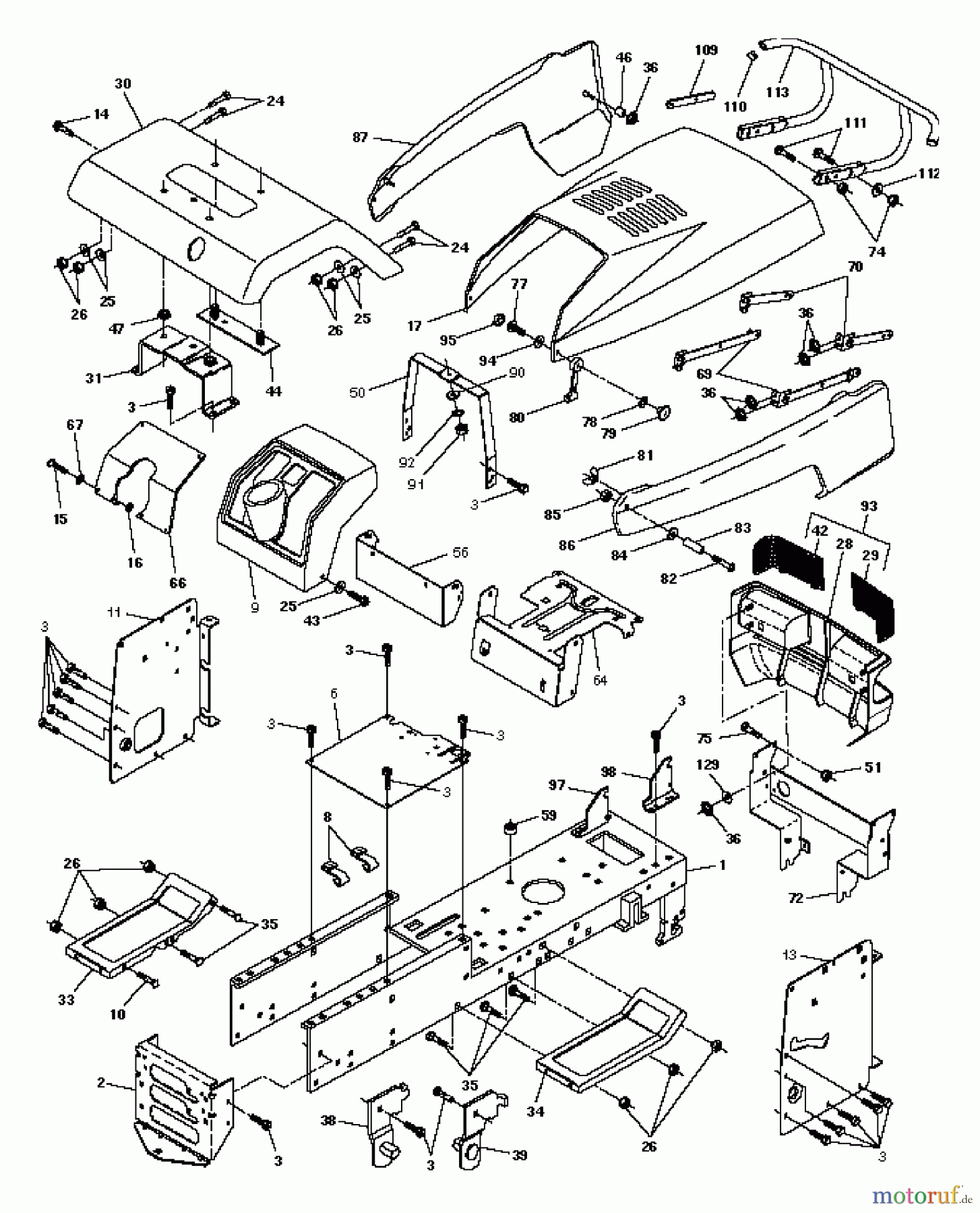  Husqvarna Rasen und Garten Traktoren YT 190 (954001982A) - Husqvarna Yard Tractor (1995-03 & After) Chassis And Enclosures