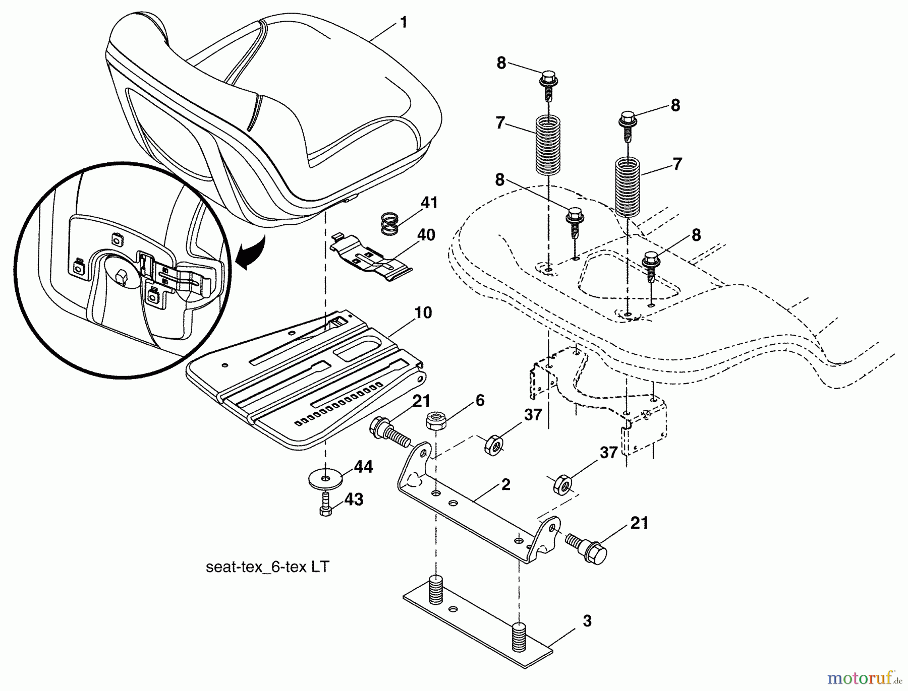  Husqvarna Rasen und Garten Traktoren YT 1942T (96043000300) - Husqvarna Yard Tractor (2006-05 & After) Seat Assembly