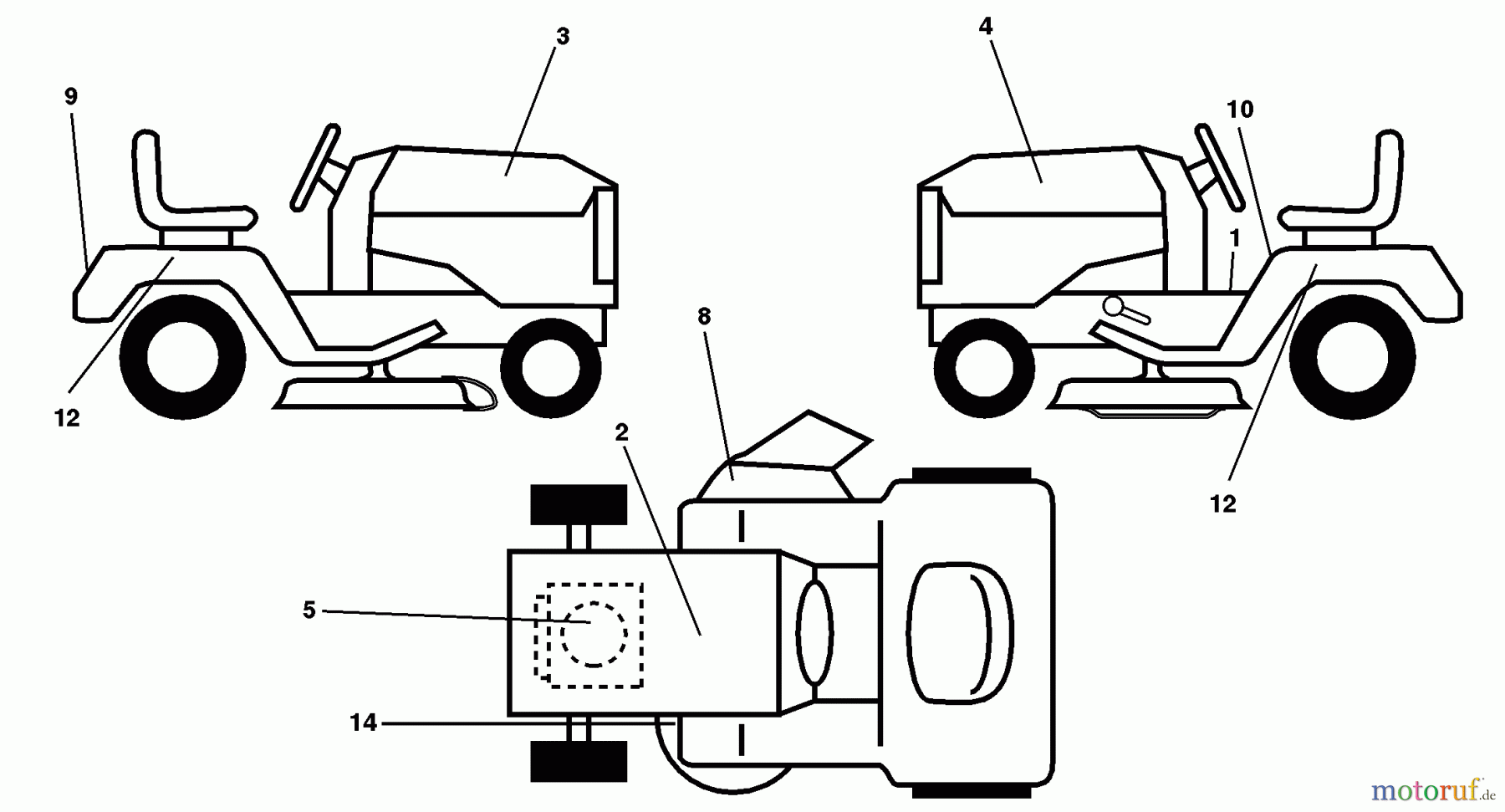  Husqvarna Rasen und Garten Traktoren YTH 145 (954140015A) - Husqvarna Yard Tractor (1999-05 & After) Decals