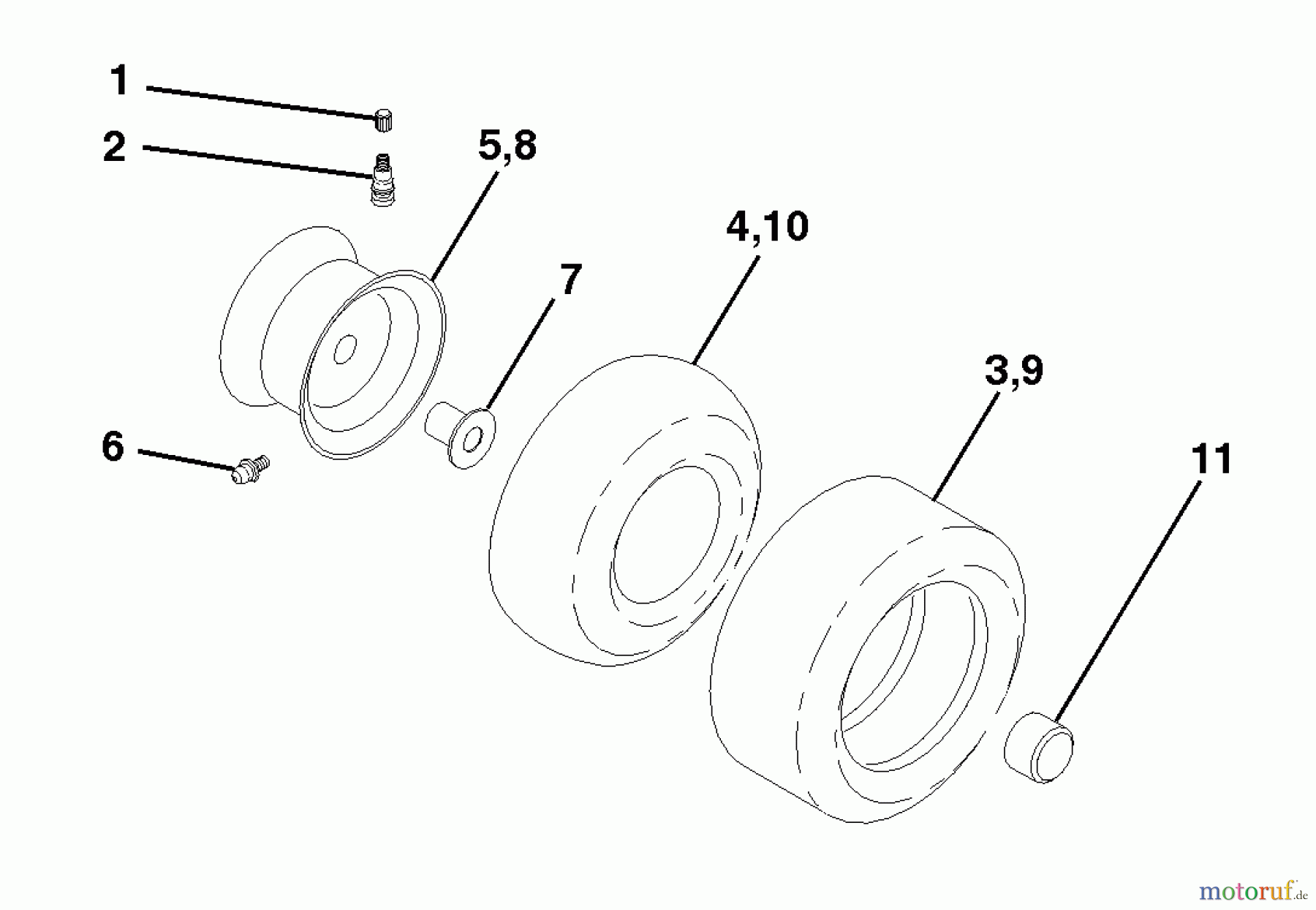  Husqvarna Rasen und Garten Traktoren YTH 145 (954140015A) - Husqvarna Yard Tractor (1999-05 & After) Wheels & Tires