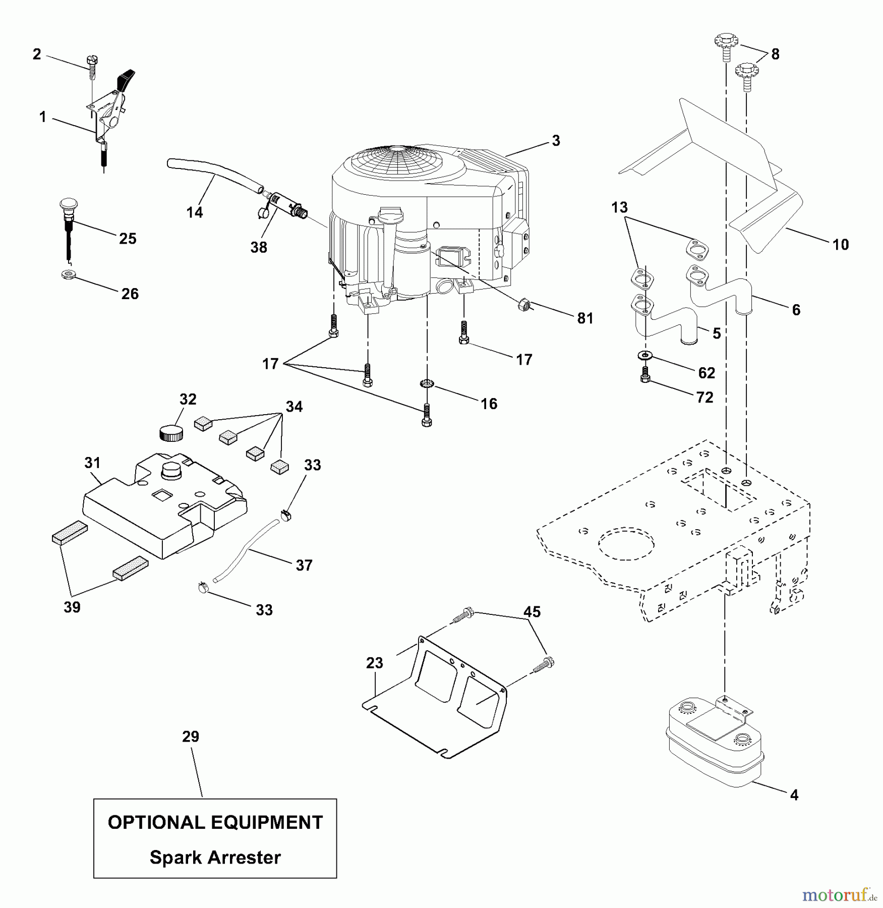  Husqvarna Rasen und Garten Traktoren YTH 1452XPA (954567253) - Husqvarna Yard Tractor (2001-01 & After) Engine