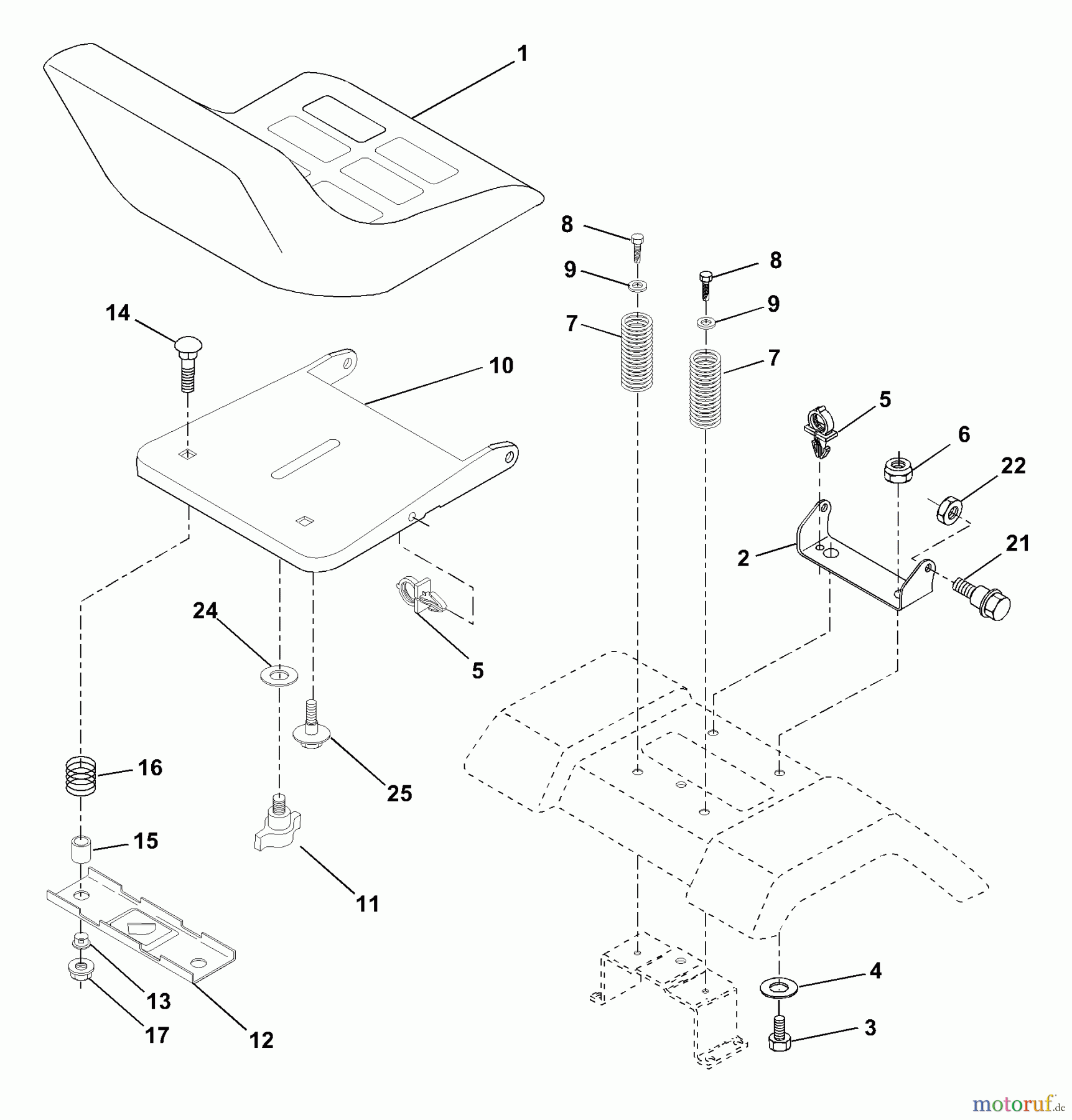  Husqvarna Rasen und Garten Traktoren YTH 1452XPA (954567253) - Husqvarna Yard Tractor (2001-01 & After) Seat Assembly