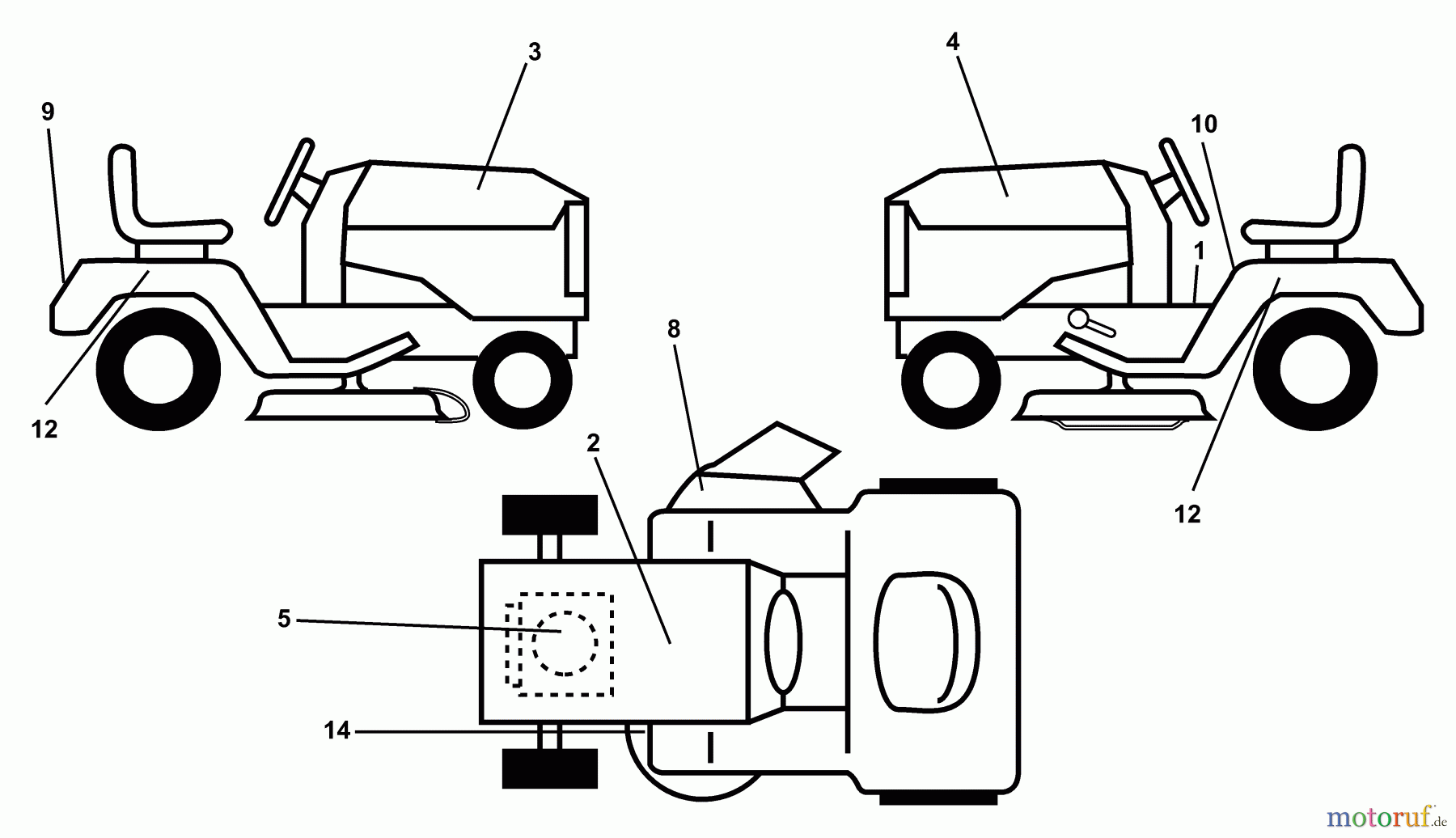  Husqvarna Rasen und Garten Traktoren YTH 150 (954140007) (HCLTH150E) - Husqvarna Yard Tractor (1998-03 to 1998-09) Decals