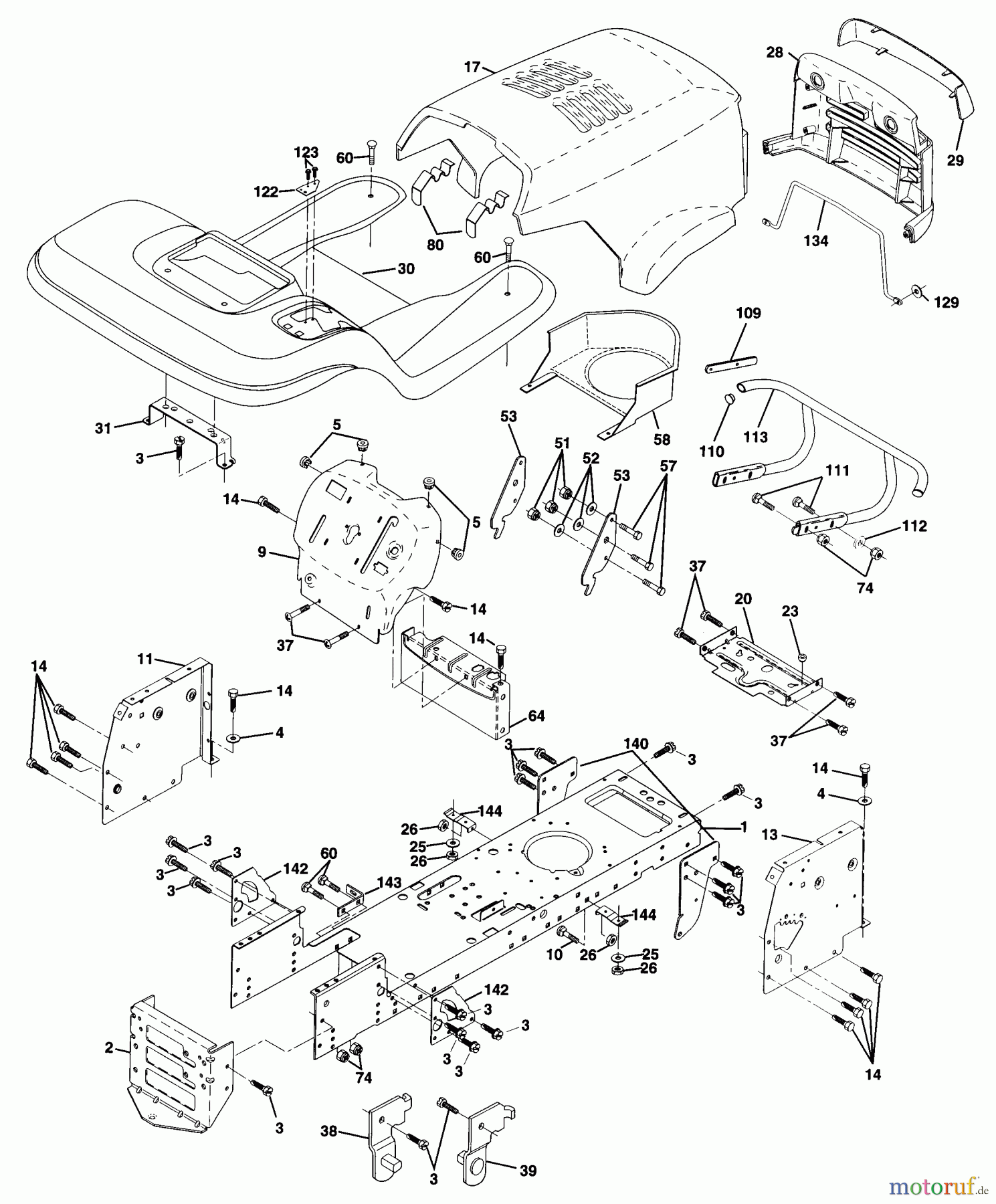  Husqvarna Rasen und Garten Traktoren YTH 150 (954140007) - Husqvarna Yard Tractor (1997-12 & After) Chassis And Enclosures