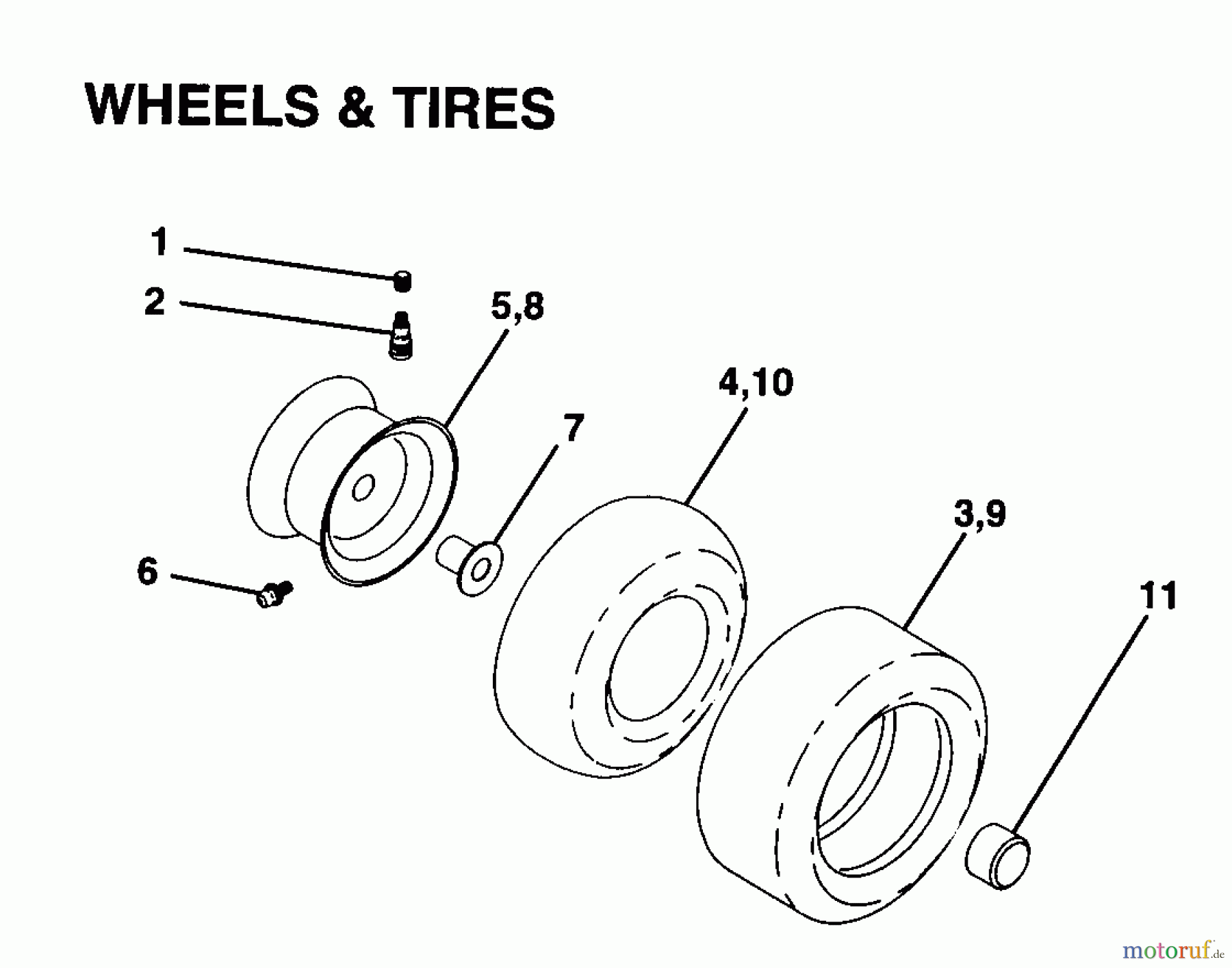  Husqvarna Rasen und Garten Traktoren YTH 150 (954140007) - Husqvarna Yard Tractor (1997-12 & After) Wheels And Tires