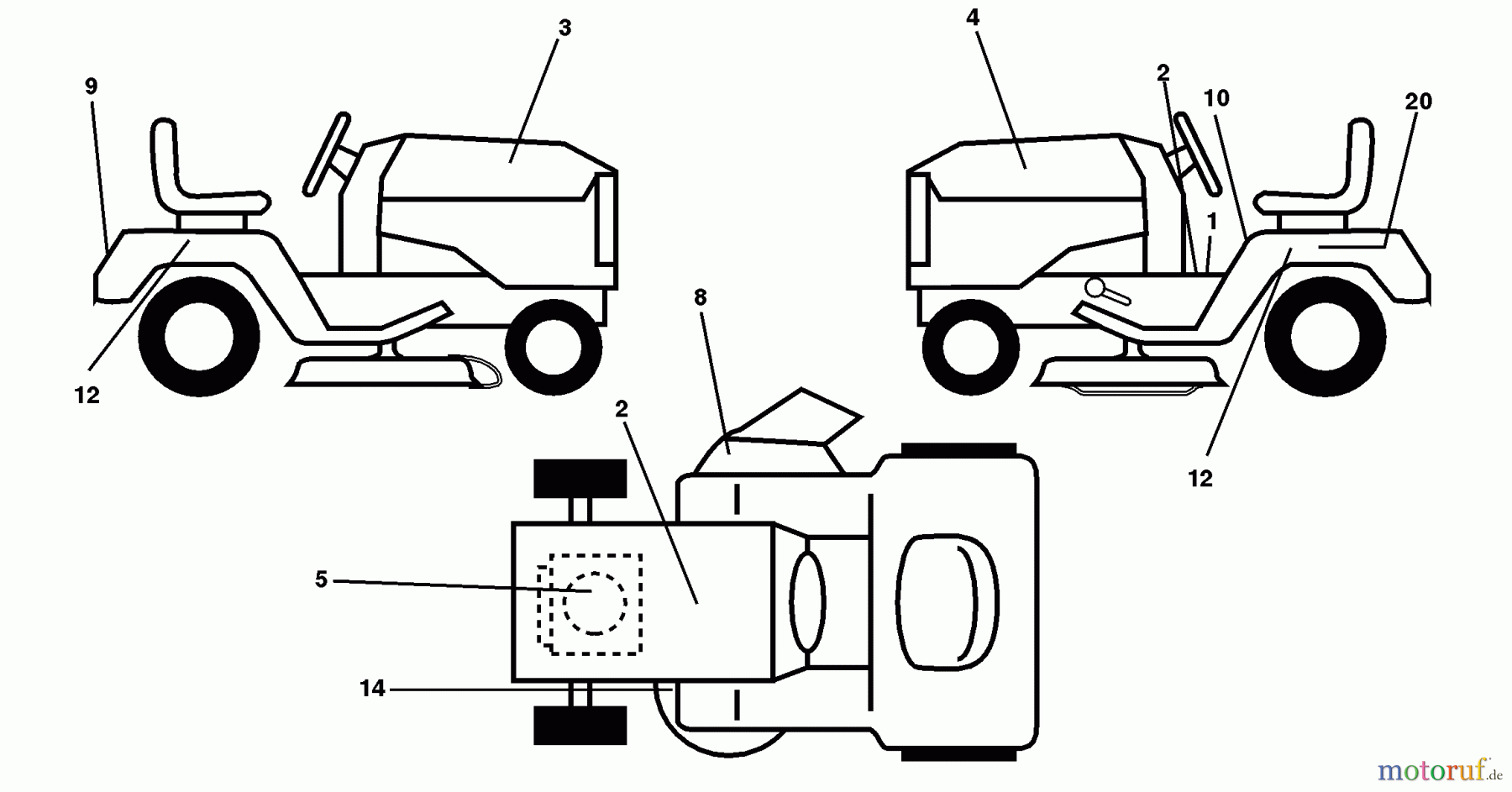 Husqvarna Rasen und Garten Traktoren YTH 150 (954140007B) - Husqvarna Yard Tractor (1997-12 & After) Decals