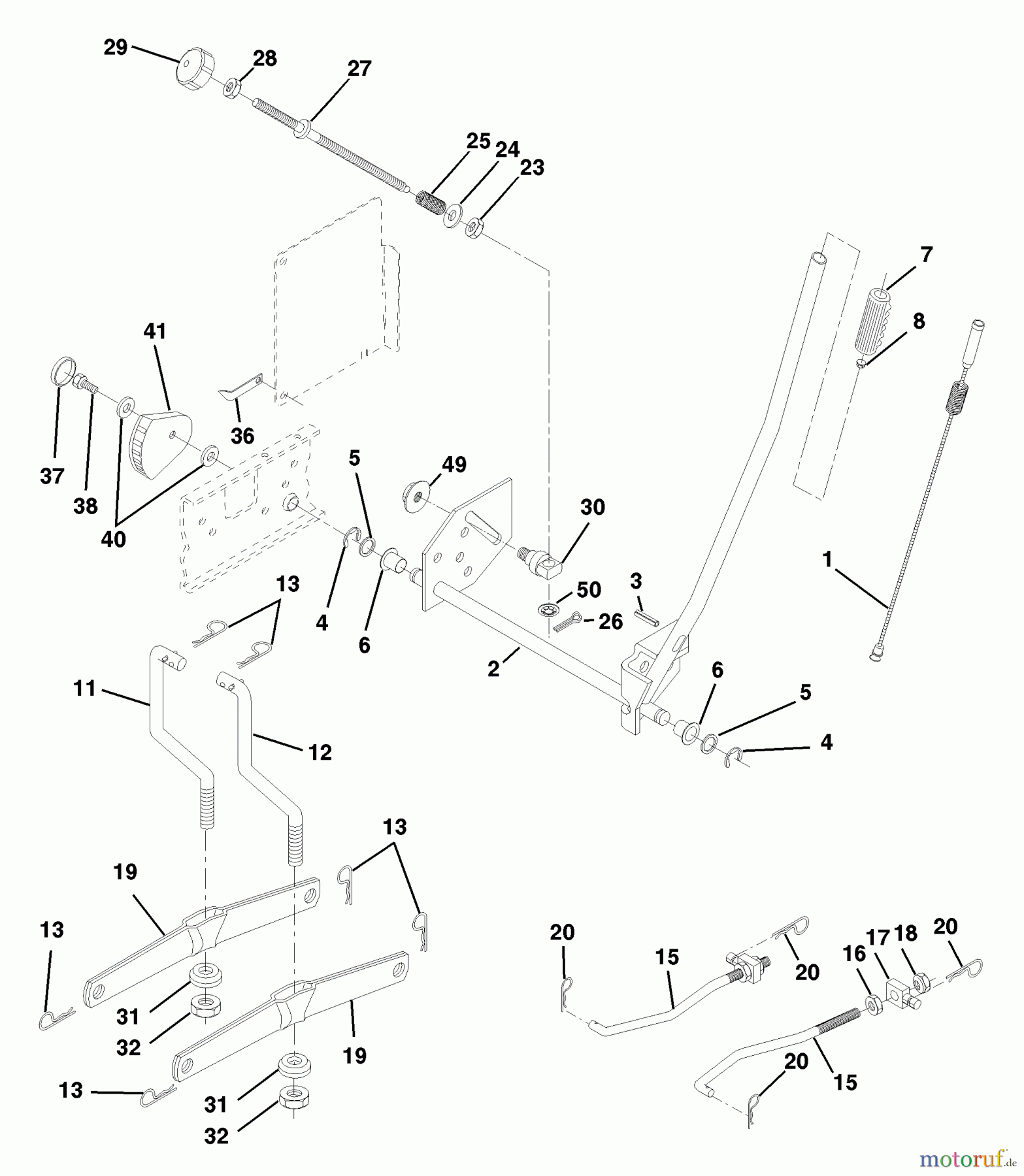 Husqvarna Rasen und Garten Traktoren YTH 150 (954140007E) - Husqvarna Yard Tractor (1998-02 & After) Mower Lift