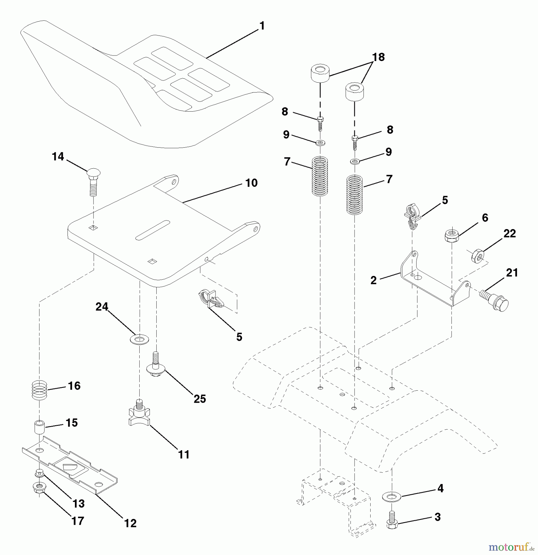  Husqvarna Rasen und Garten Traktoren YTH 150 (954140007E) - Husqvarna Yard Tractor (1998-02 & After) Seat Assembly