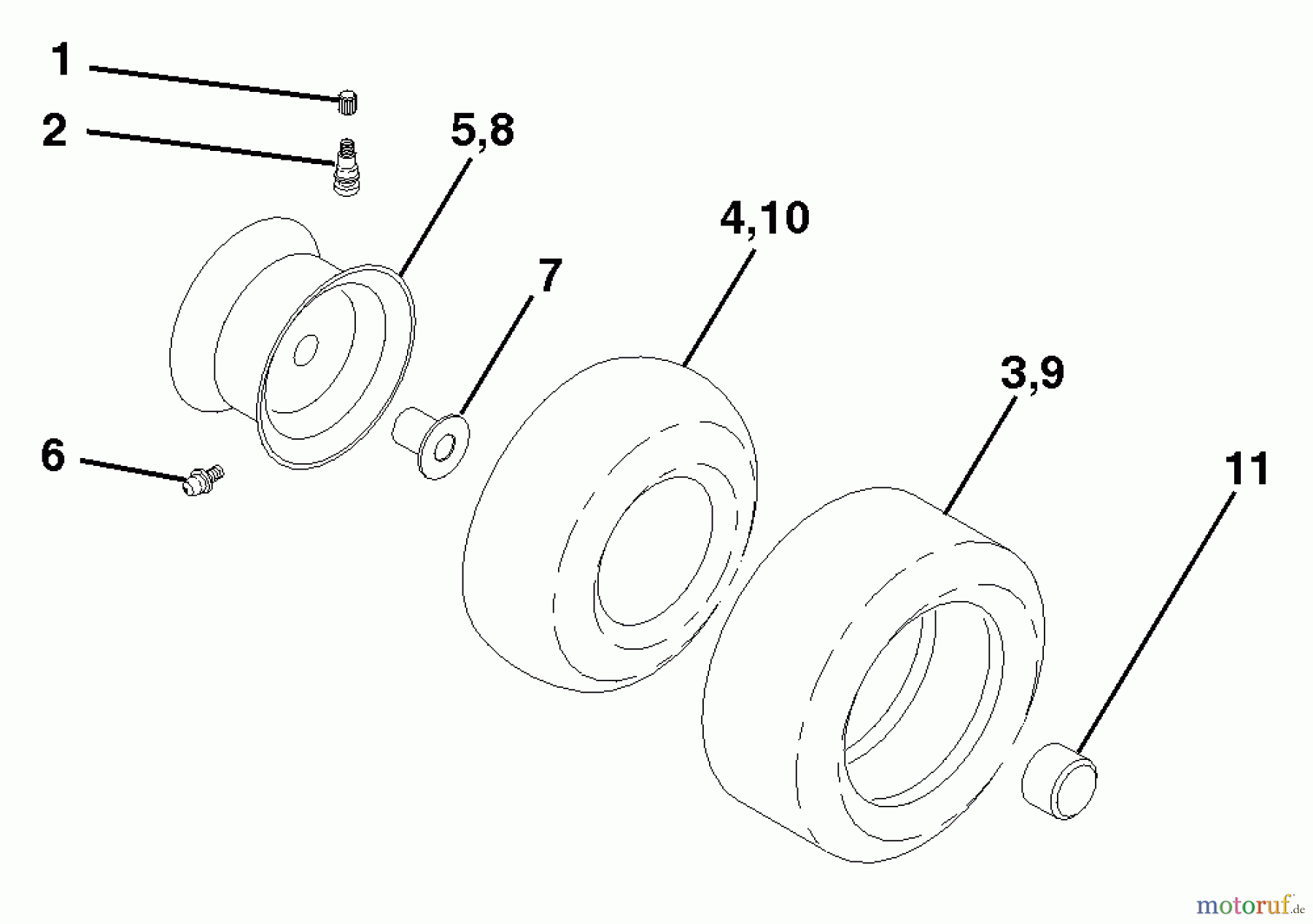  Husqvarna Rasen und Garten Traktoren LTH 130 (954140005D) - Husqvarna Lawn Tractor (1998-02 & After) Wheels & Tires