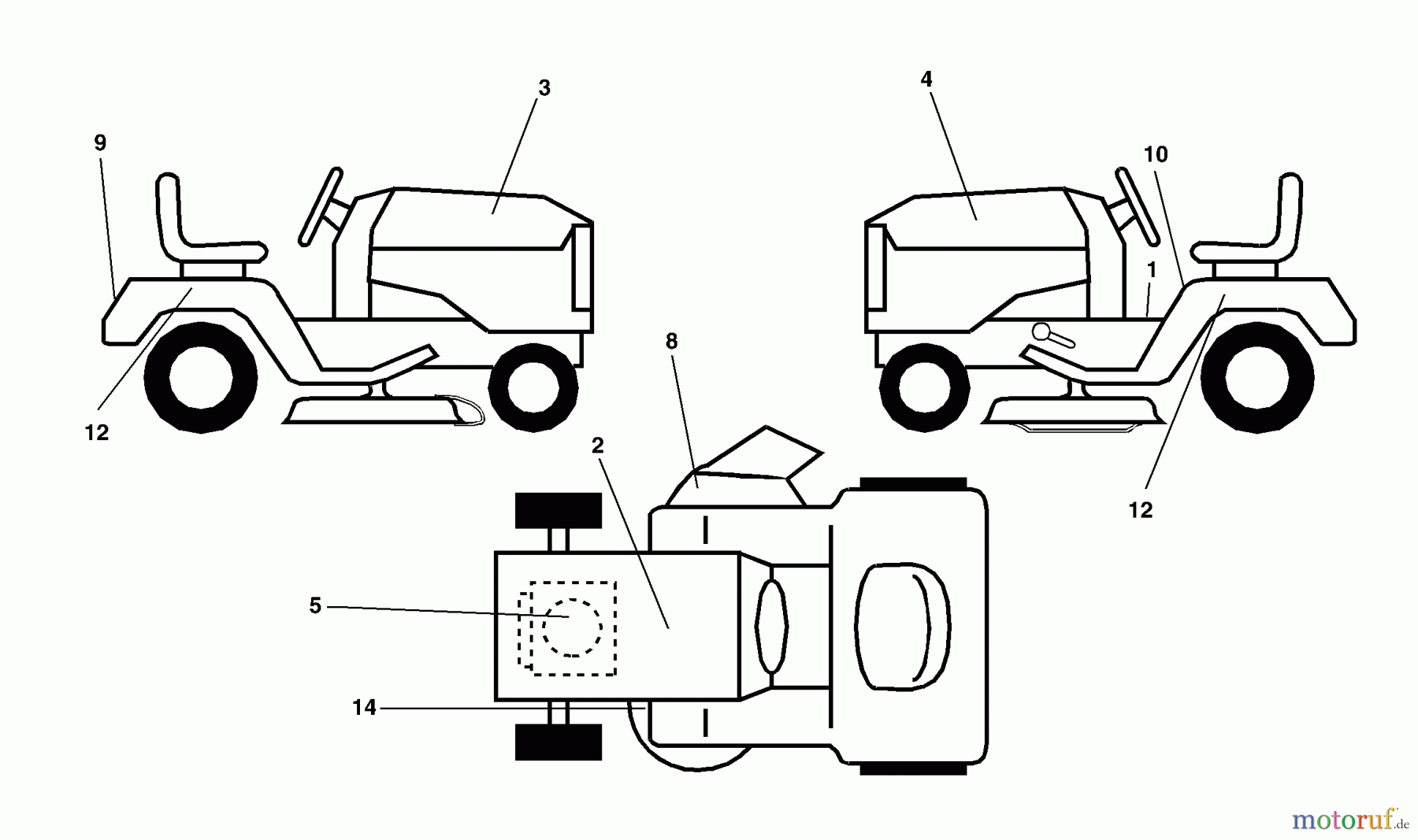Husqvarna Rasen und Garten Traktoren YTH 150 (954140007J) - Husqvarna Yard Tractor (1999-03 & After) Decals