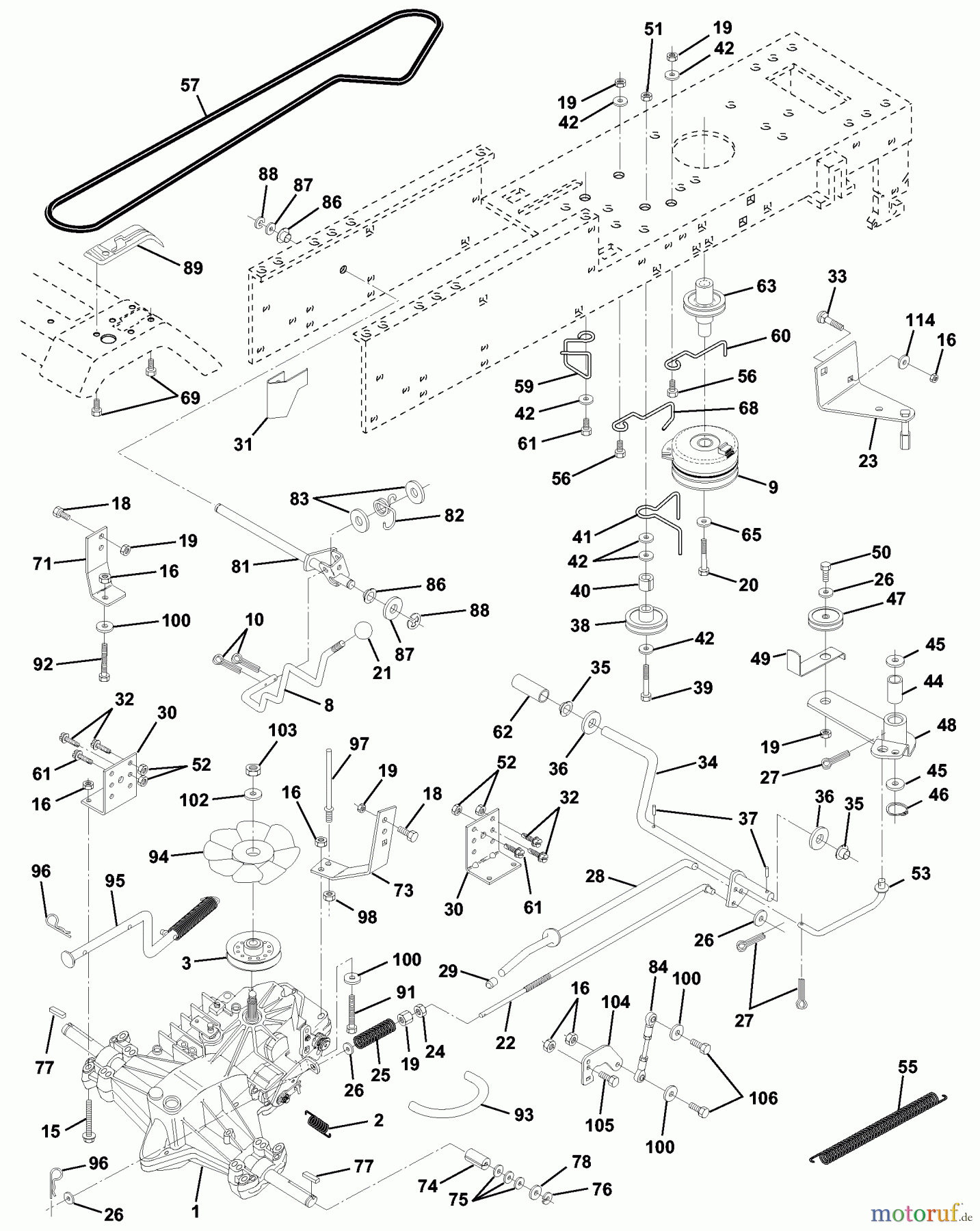  Husqvarna Rasen und Garten Traktoren YTH 150 (954830081A) - Husqvarna Yard Tractor (1995-10 & After) Drive