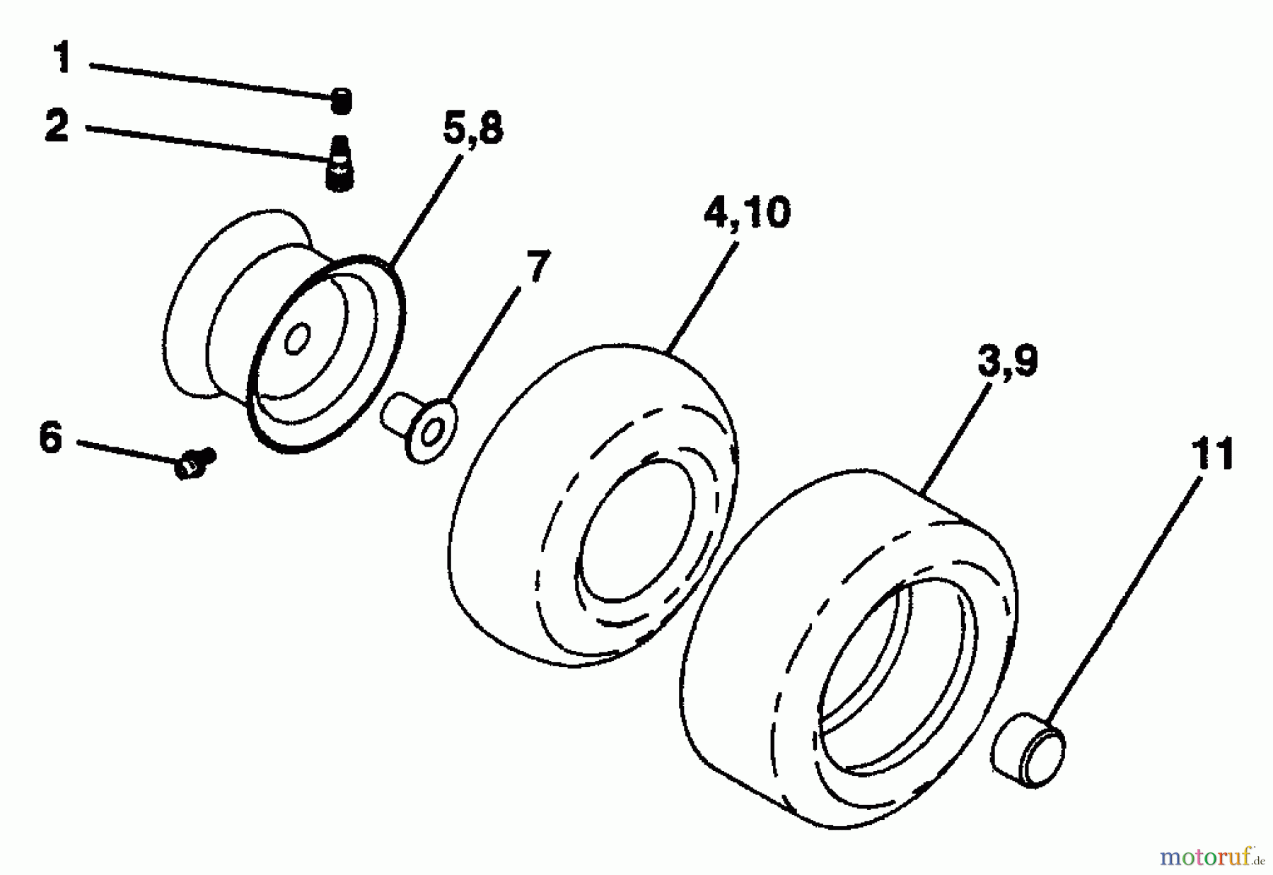  Husqvarna Rasen und Garten Traktoren YTH 150 (954880011) (HCYTH150B) - Husqvarna Yard Tractor (1996-01 & After) Wheels & Tires