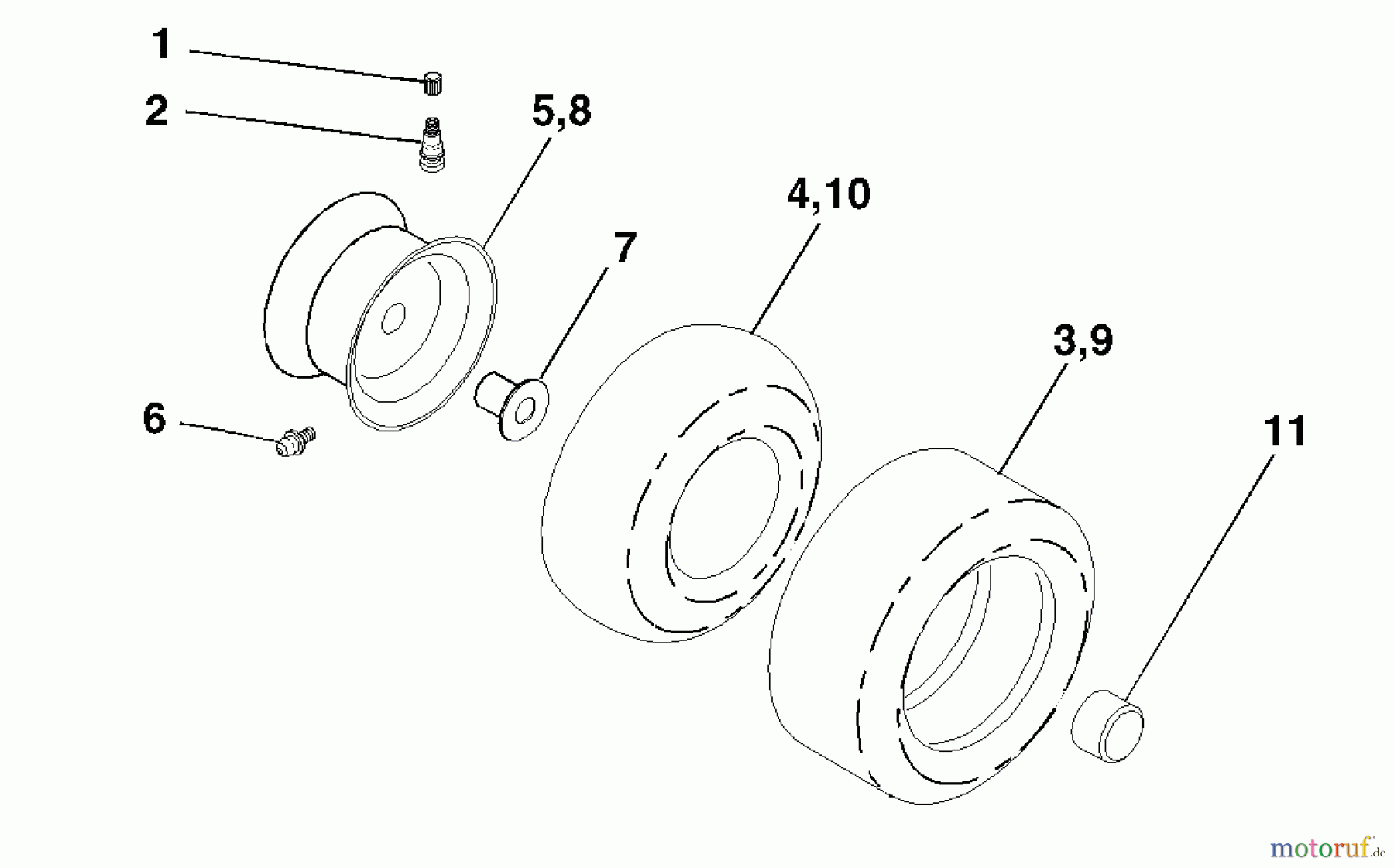  Husqvarna Rasen und Garten Traktoren YTH 1542A (954567048) - Husqvarna Yard Tractor (2000-11 & After) Wheels & Tires