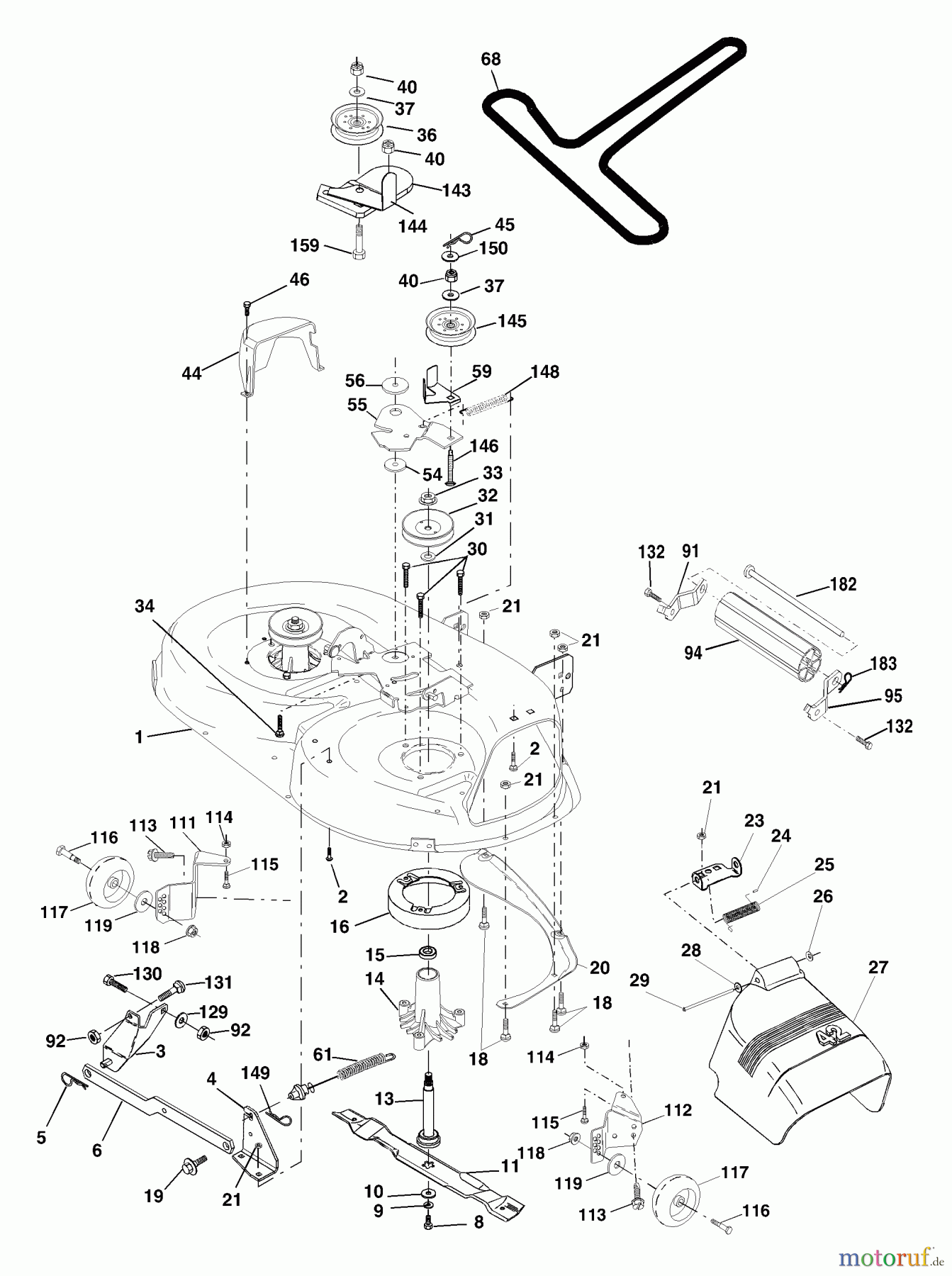  Husqvarna Rasen und Garten Traktoren YTH 1542E (954567048) - Husqvarna Yard Tractor (2001-12 & After) Mower Deck