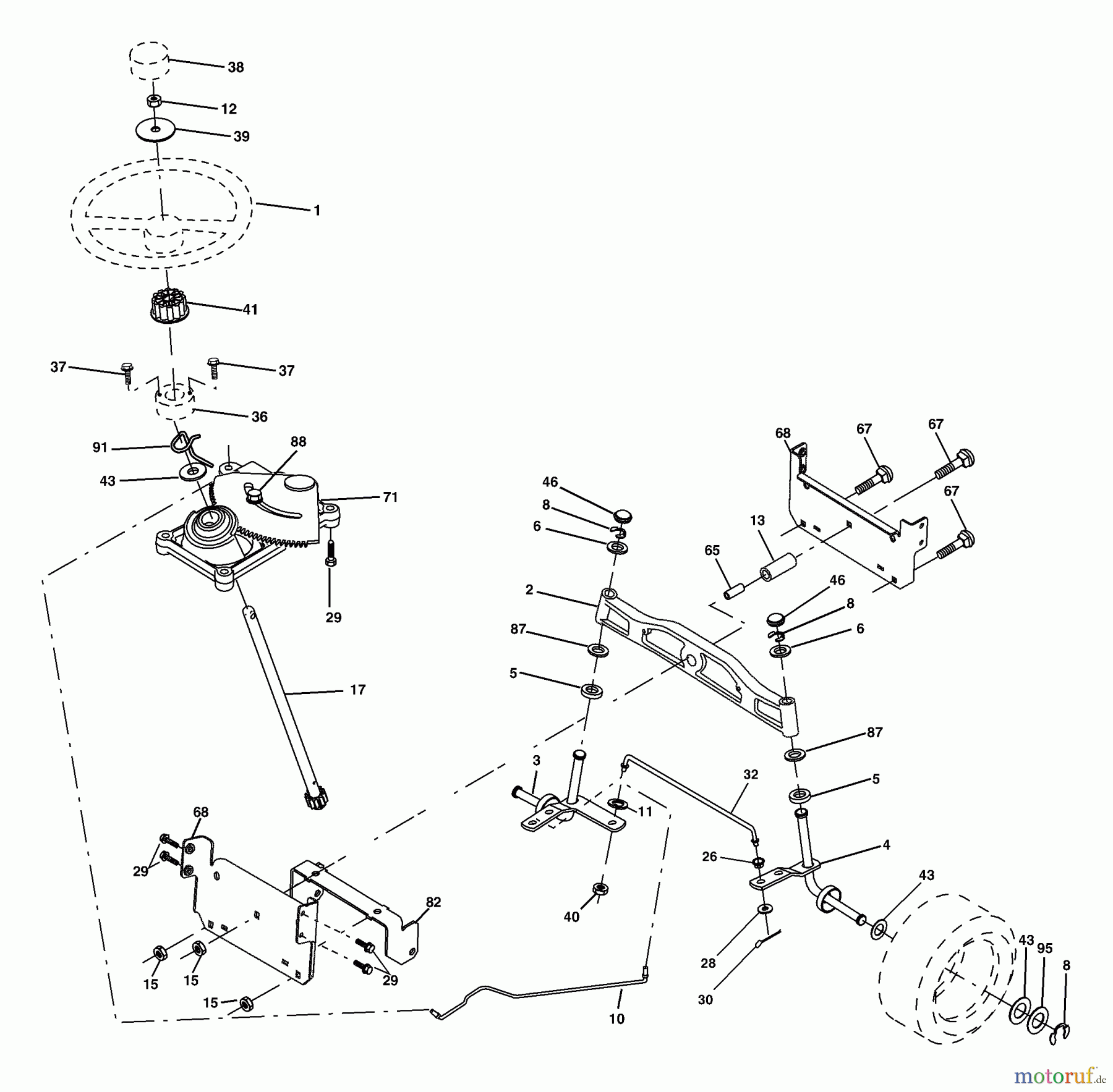  Husqvarna Rasen und Garten Traktoren YTH 1542XP (96013000101) - Husqvarna Yard Tractor (2005-01 & After) Steering Assembly