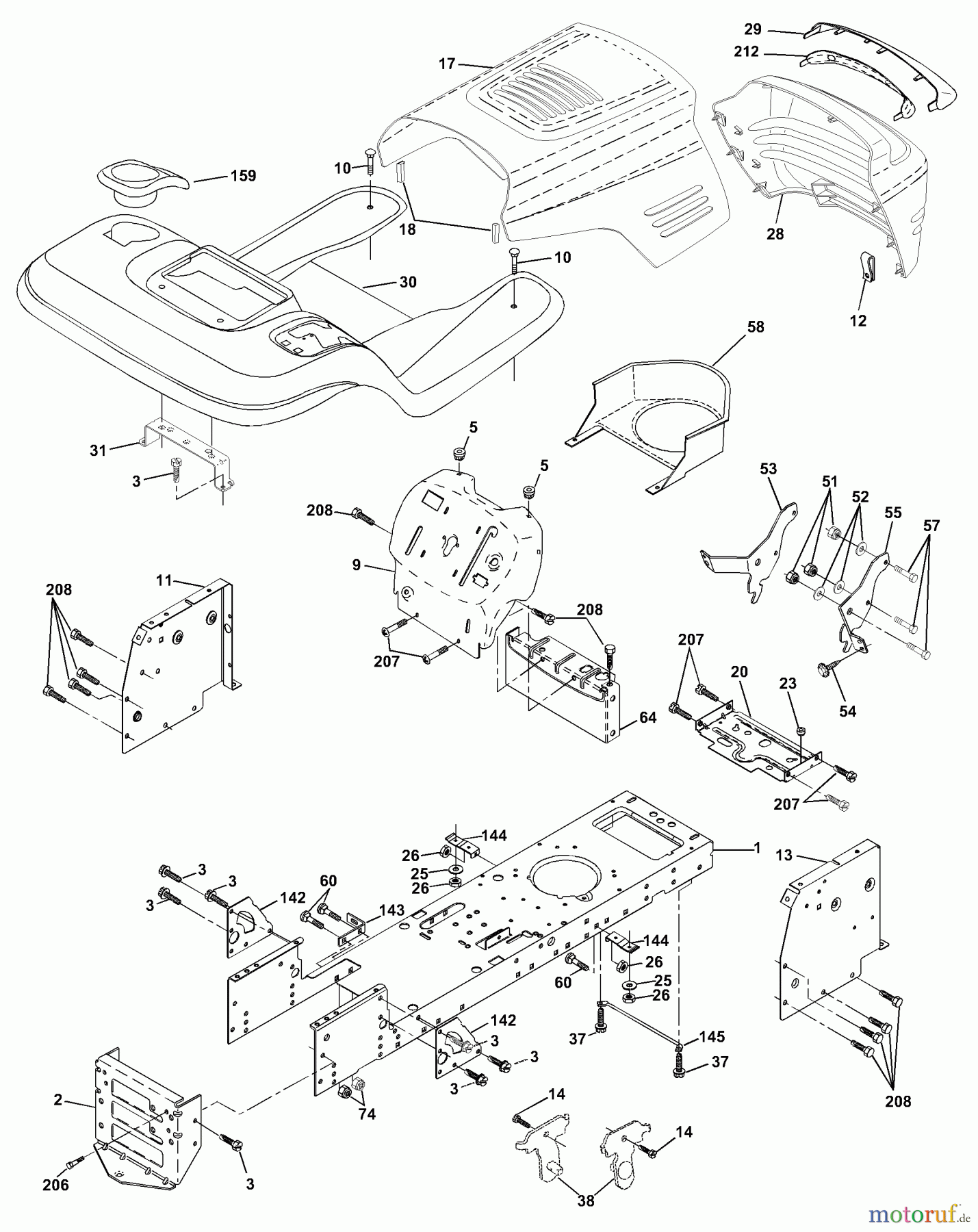  Husqvarna Rasen und Garten Traktoren YTH 1542XPD (954567253) - Husqvarna Yard Tractor (2001-12 & After) Chassis And Enclosures