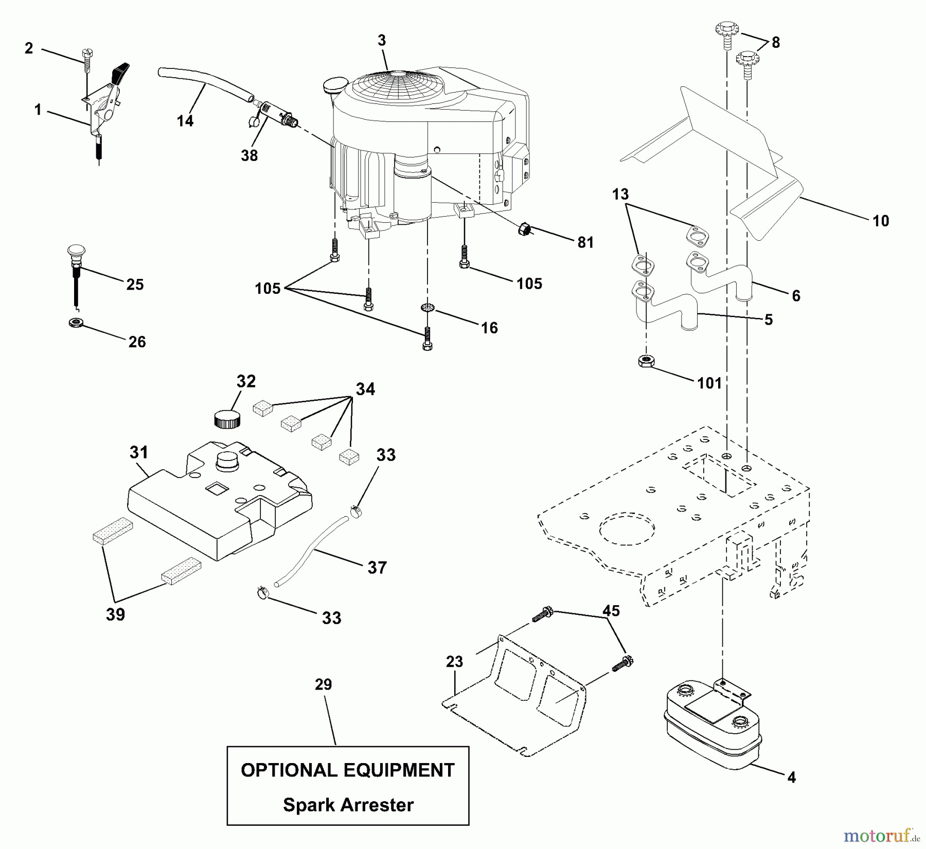  Husqvarna Rasen und Garten Traktoren YTH 1542XPD (954567253) - Husqvarna Yard Tractor (2001-12 & After) Engine