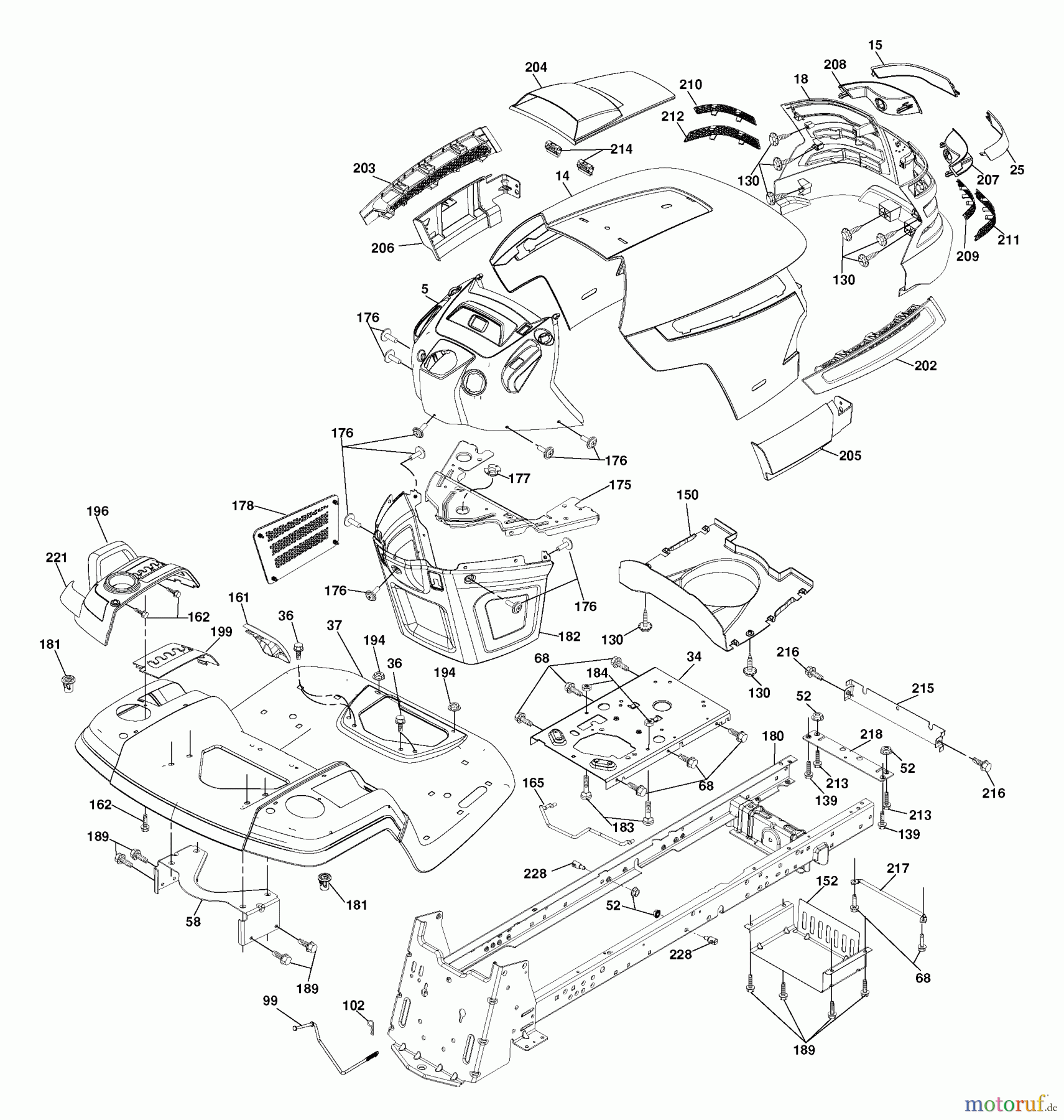  Husqvarna Rasen und Garten Traktoren YTH 1542XPT (96043000601) - Husqvarna Yard Tractor (2006-06 & After) Chassis