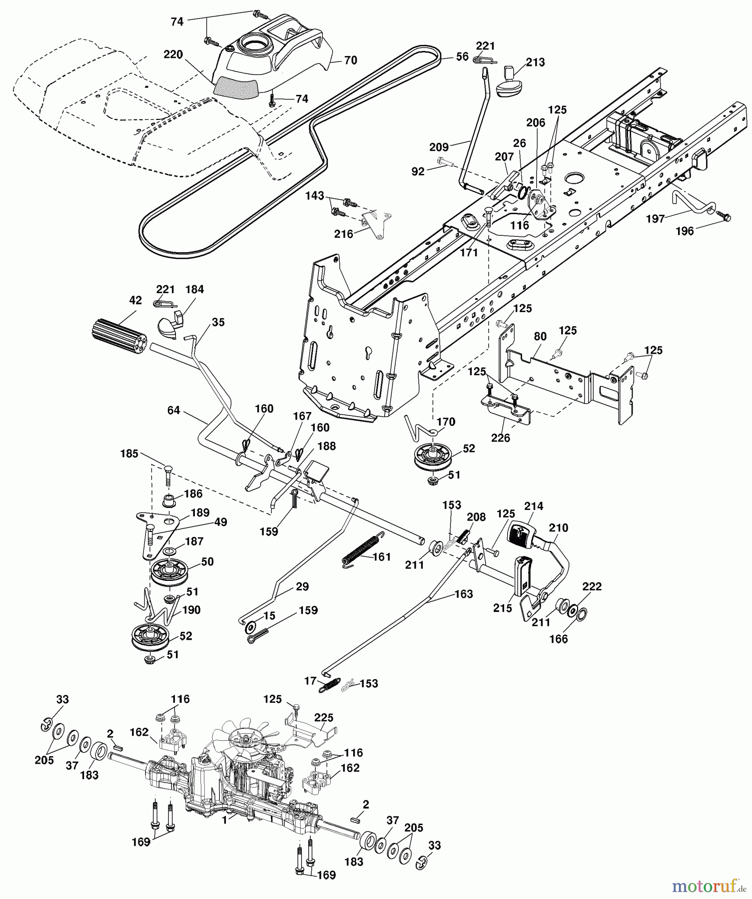  Husqvarna Rasen und Garten Traktoren YTH 1542XPT (96043000603) - Husqvarna Yard Tractor (2008-01 & After) Drive