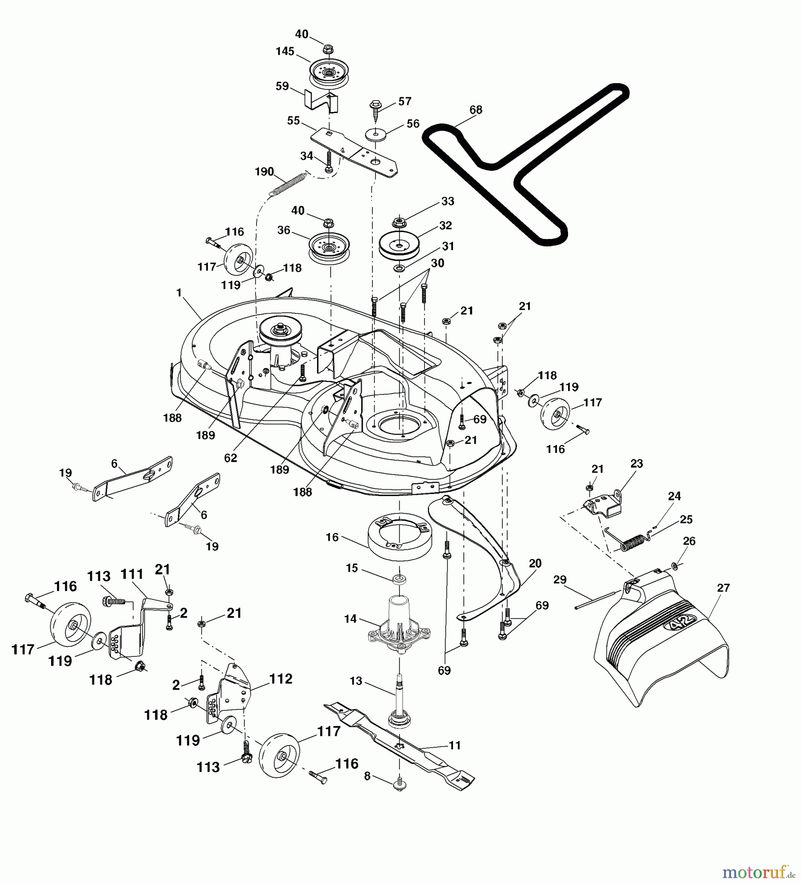  Husqvarna Rasen und Garten Traktoren YTH 1542XPT (96043000604) - Husqvarna Yard Tractor (2008-01 & After) Mower Deck